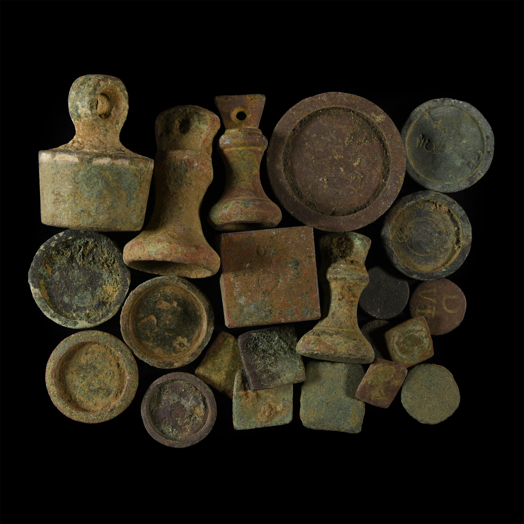 Post Medieval Bronze Trade and Coin Weight Group