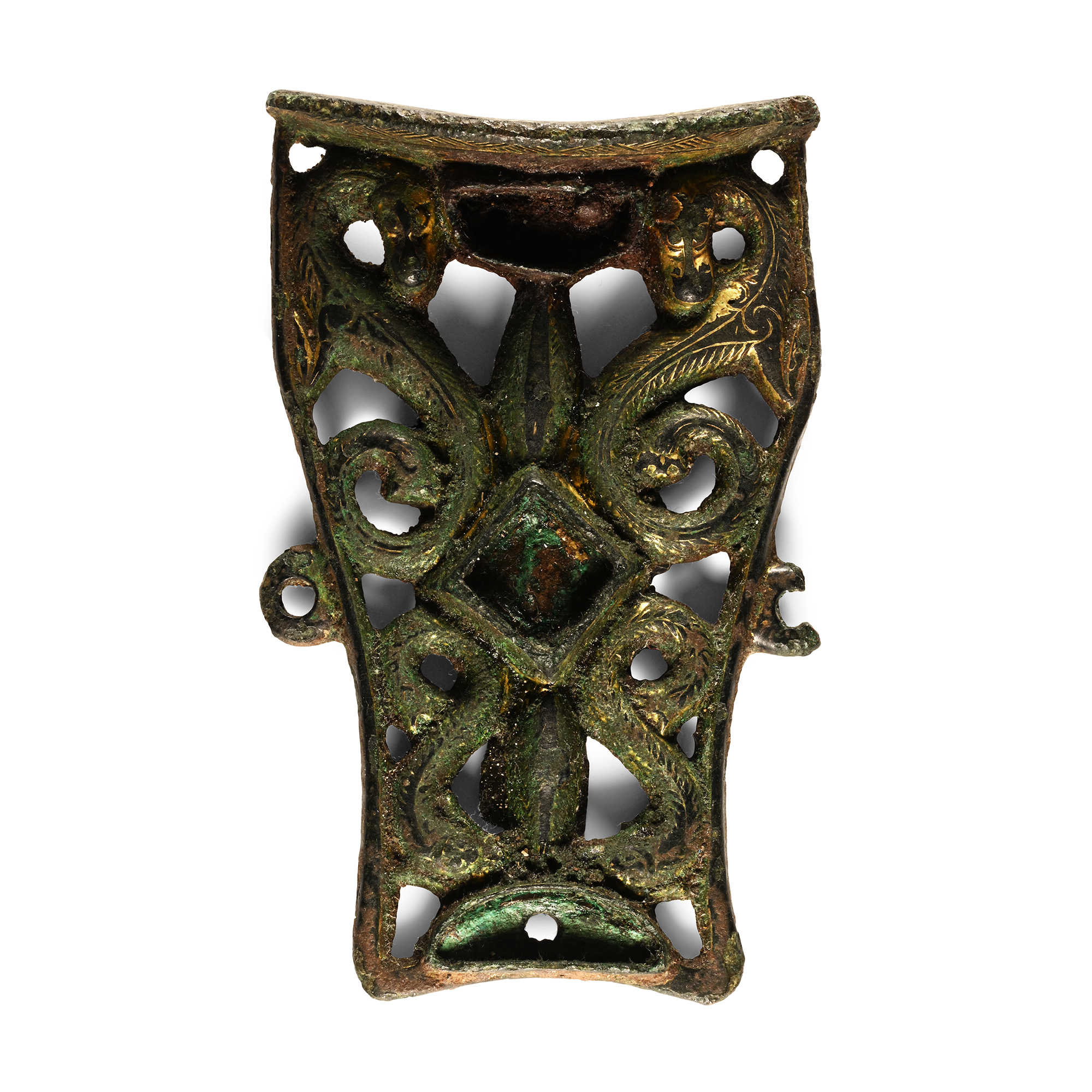 'The Bassetlaw' Hiberno-Saxon Gilt Bronze Mount with Dragons