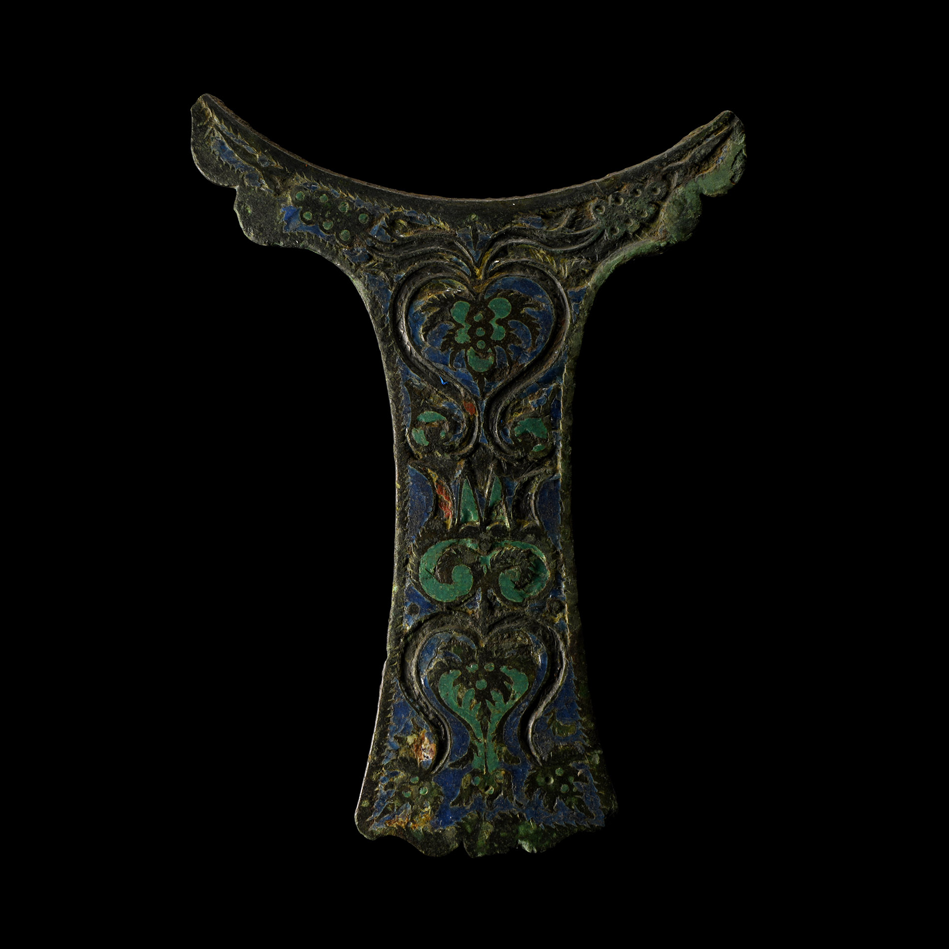Romano-British Enamelled Bronze Mirror Handle