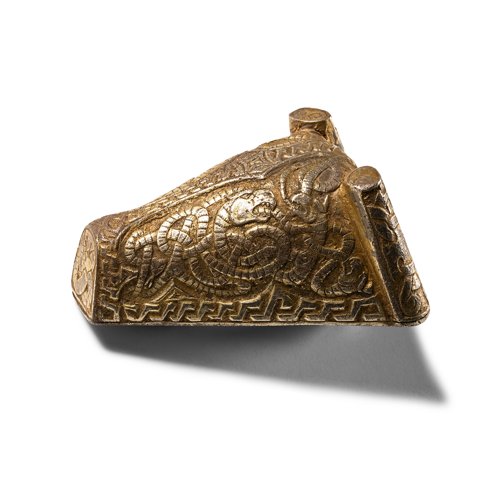 Viking Silver-Gilt Bronze Boar's Head Brooch
