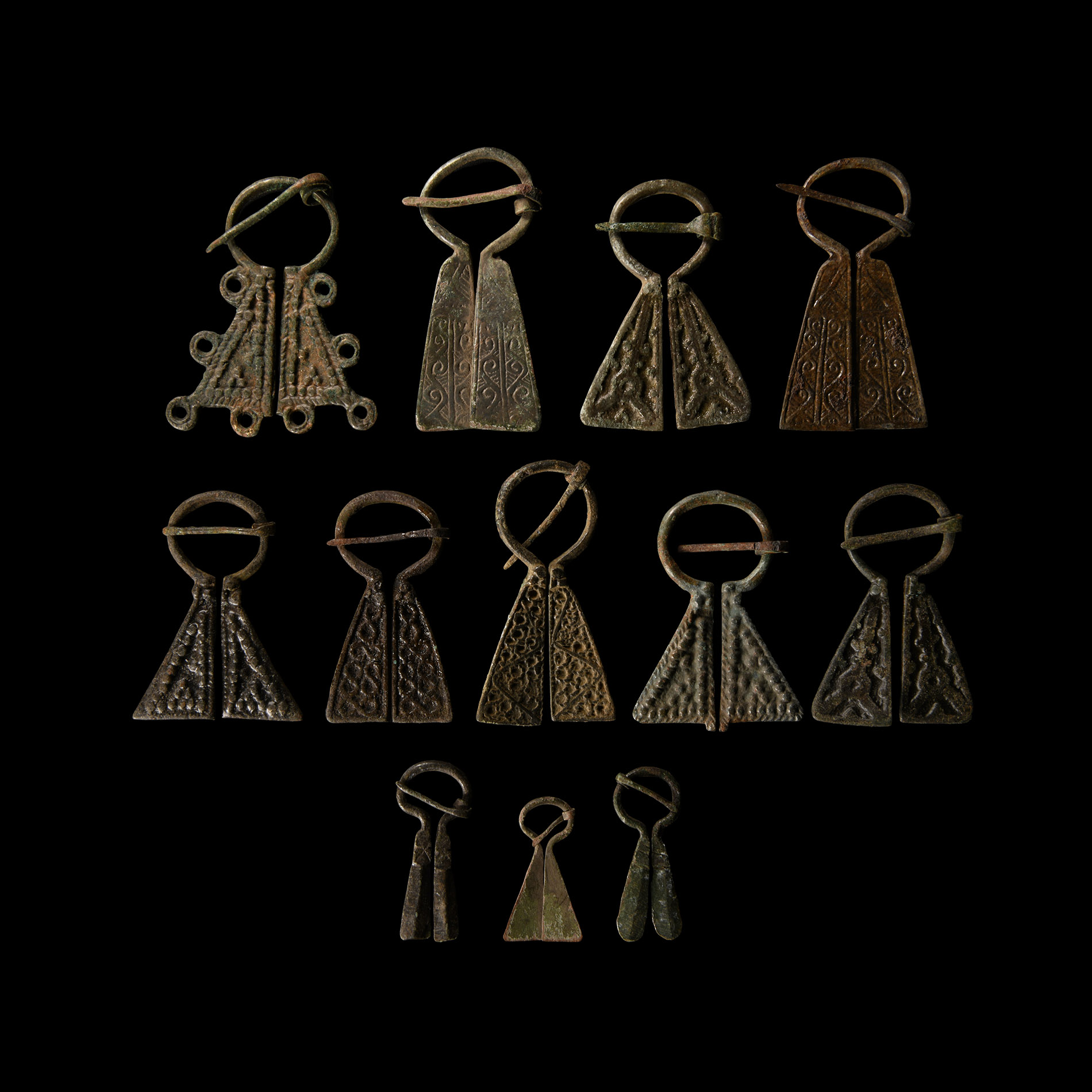 Viking Inspired Bronze Omega Brooch Collection