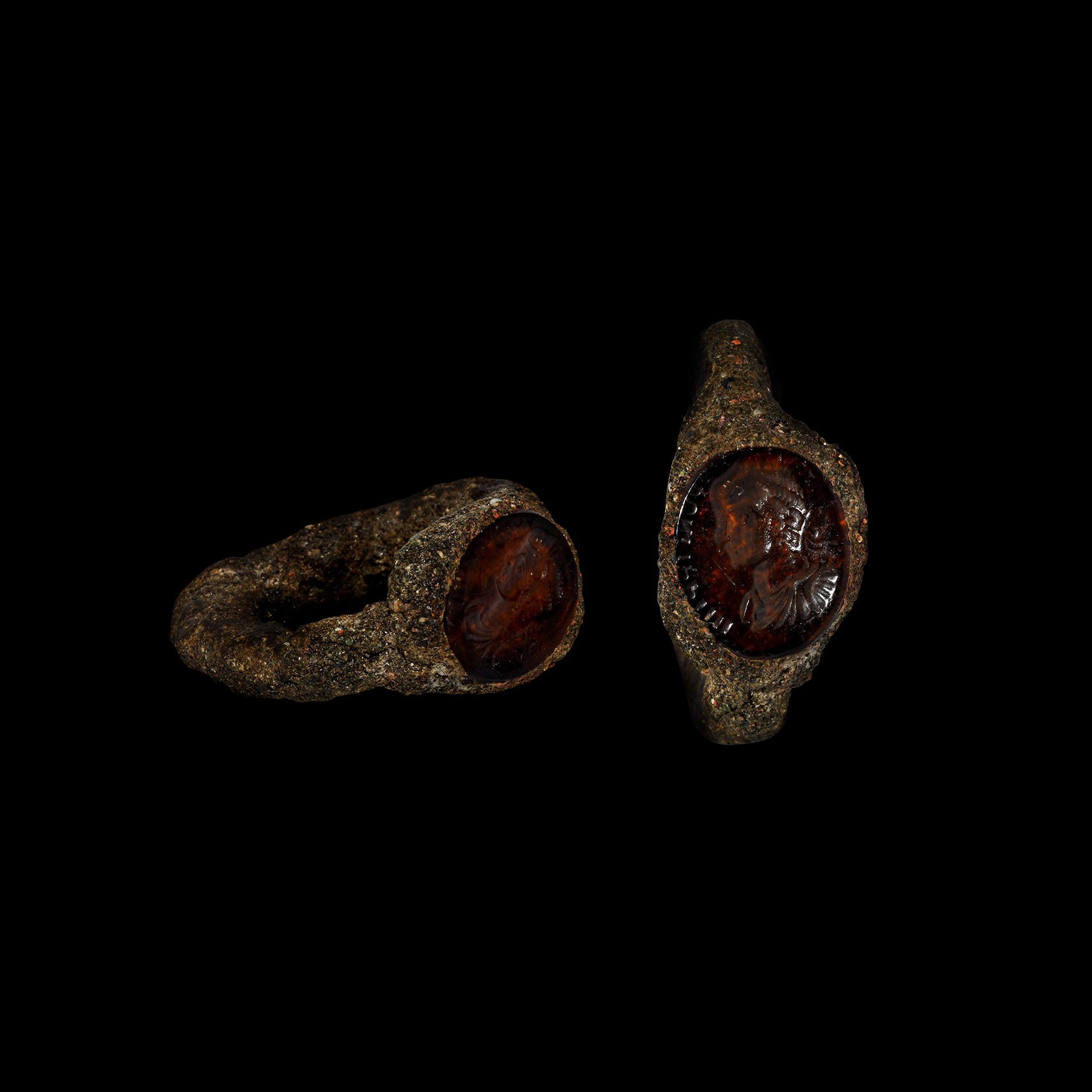 Emperor Intaglio in Iron Ring