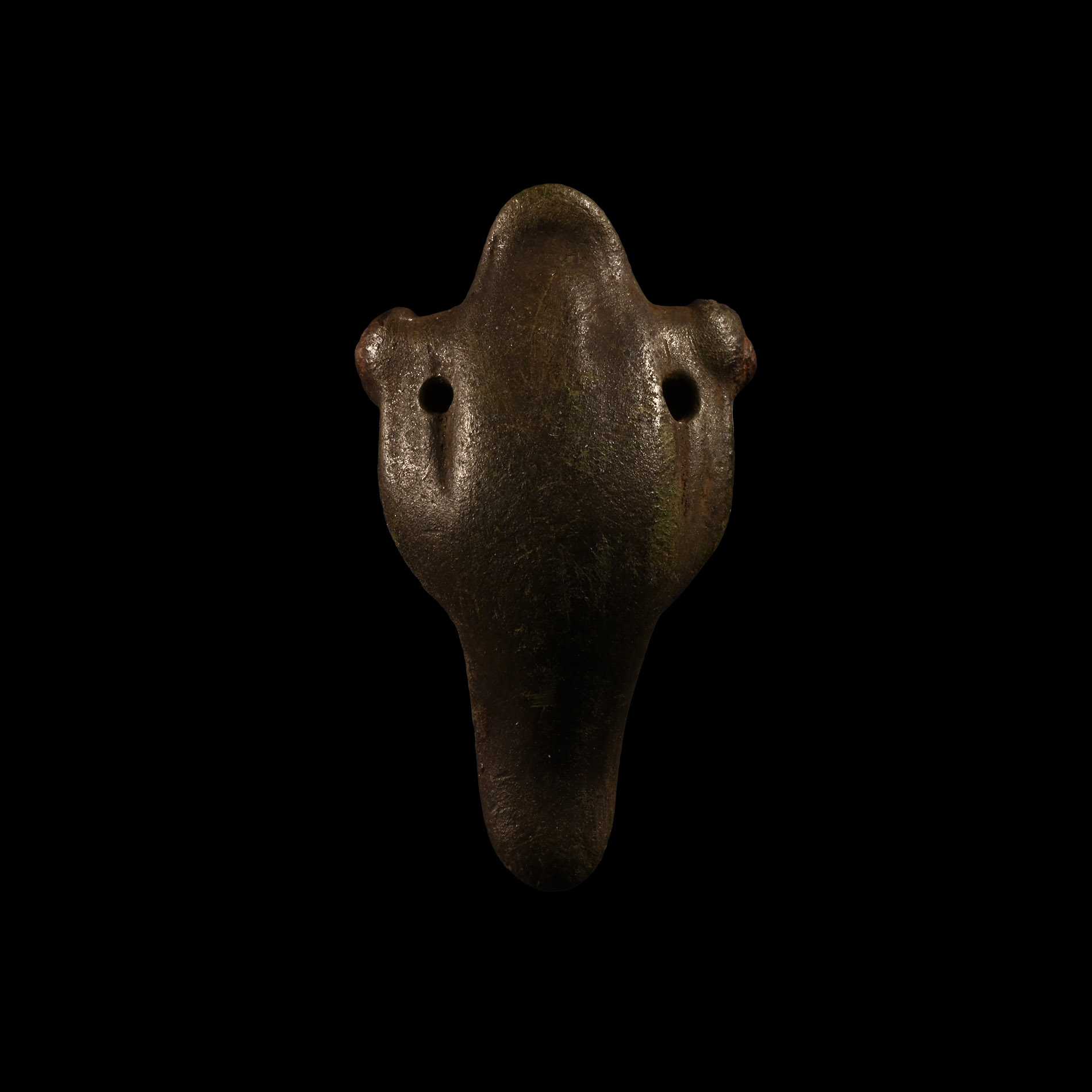 Pre-Viking Bronze Proto Boar's Head Brooch