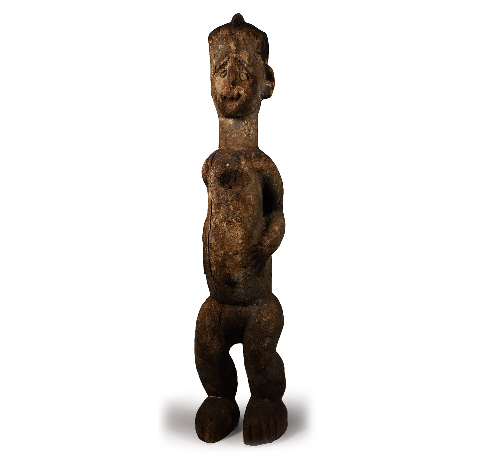 Very Large West African Standing Wooden Tribal Figure