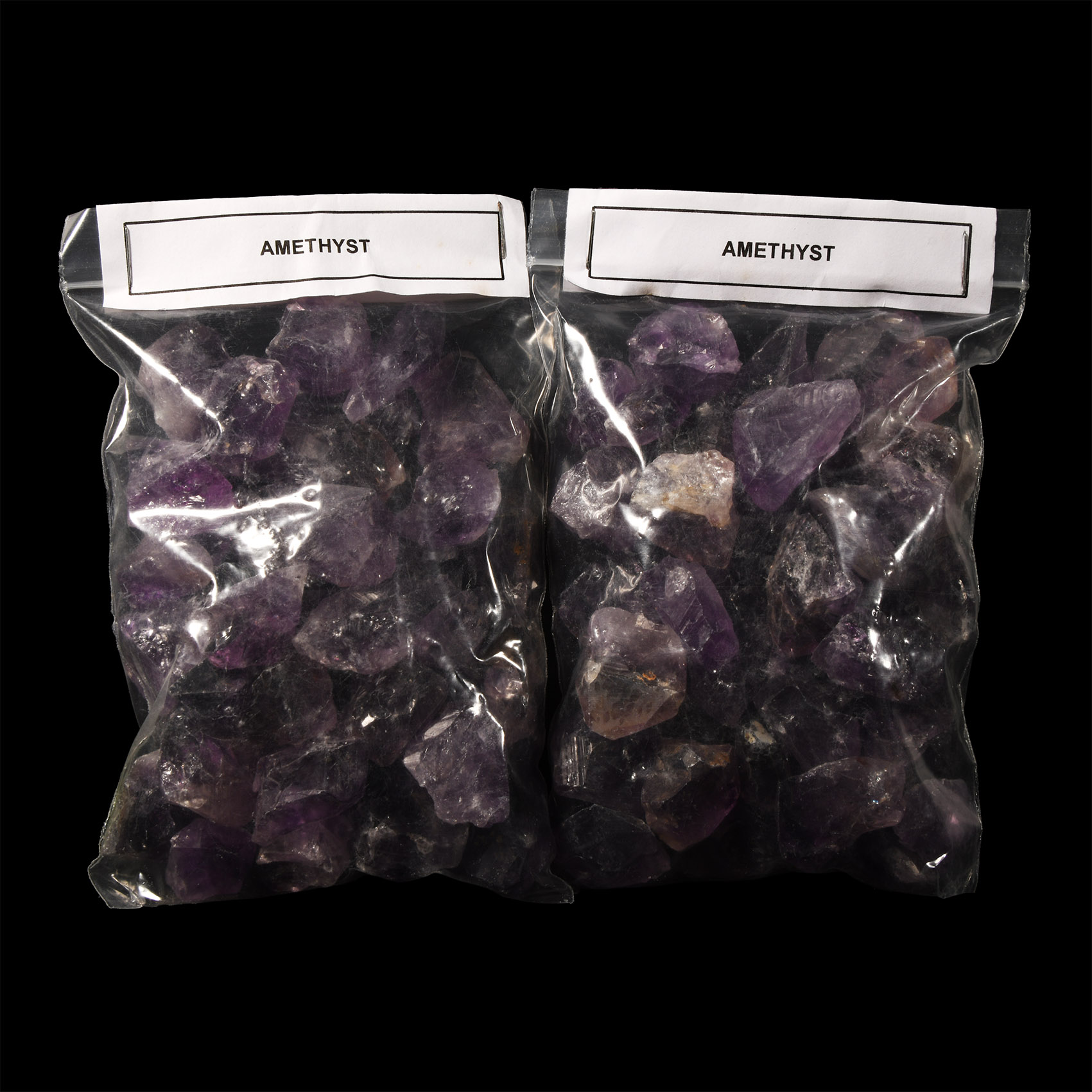 Natural History - Two Bags of Amethyst Crystal Chunks
