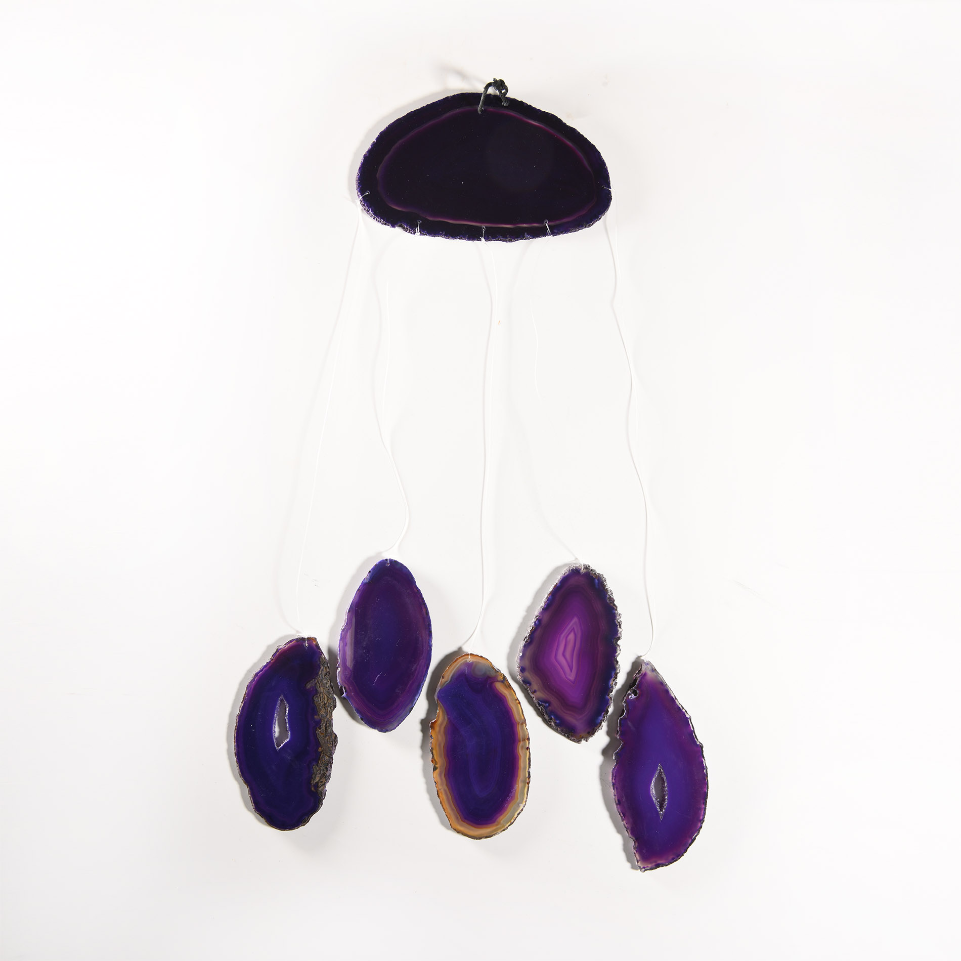 Natural History - Wind Chime with Cut and Polished Purple Agate Slices