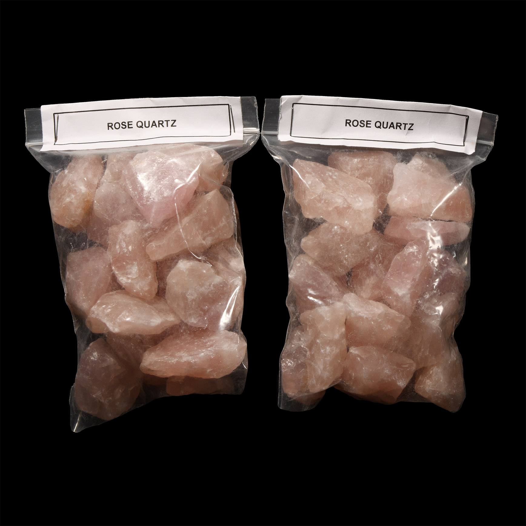 Natural History - Two Bags of Rose Quartz Crystal Chunks