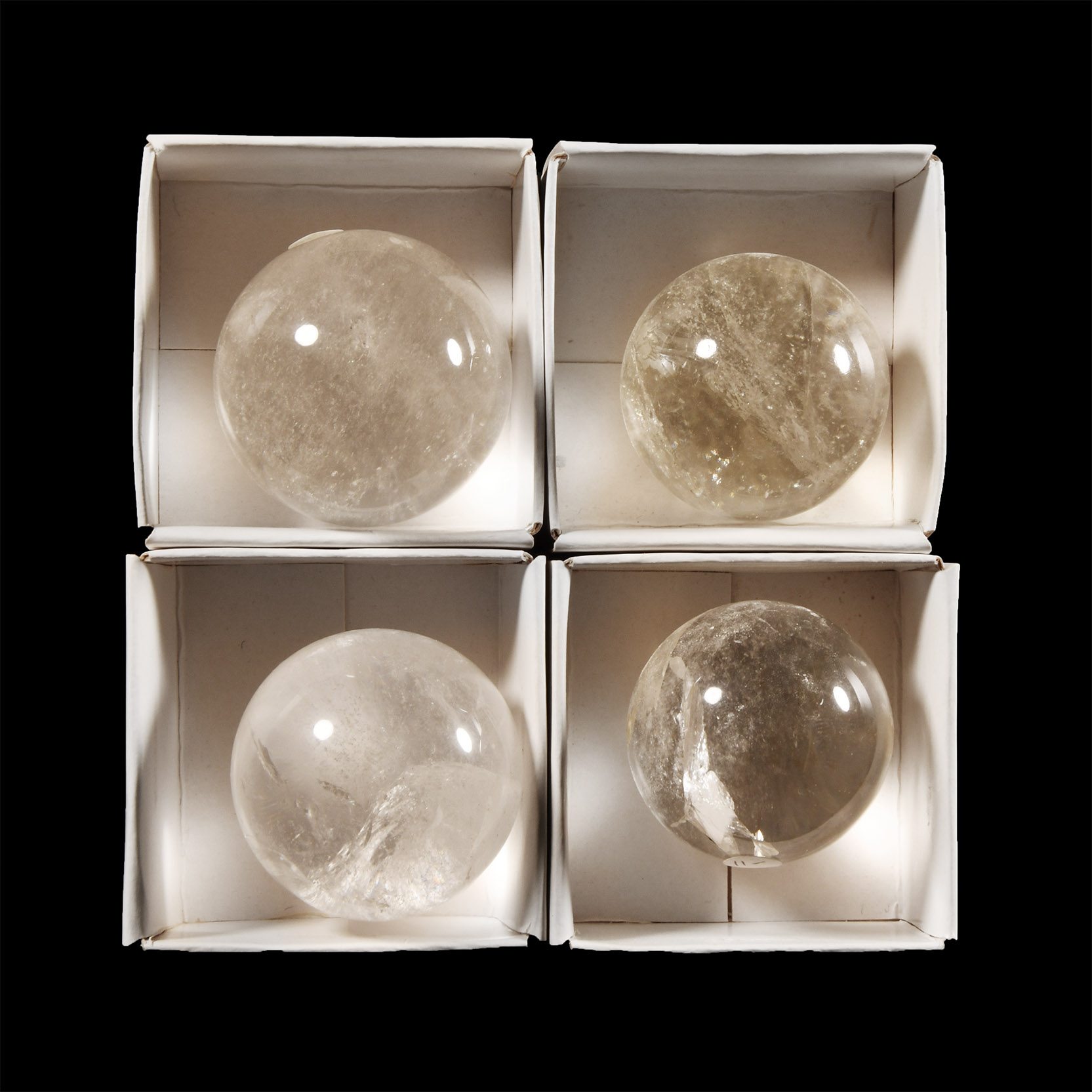 Natural History - Boxed Polished Quartz Crystal Ball Group [4]