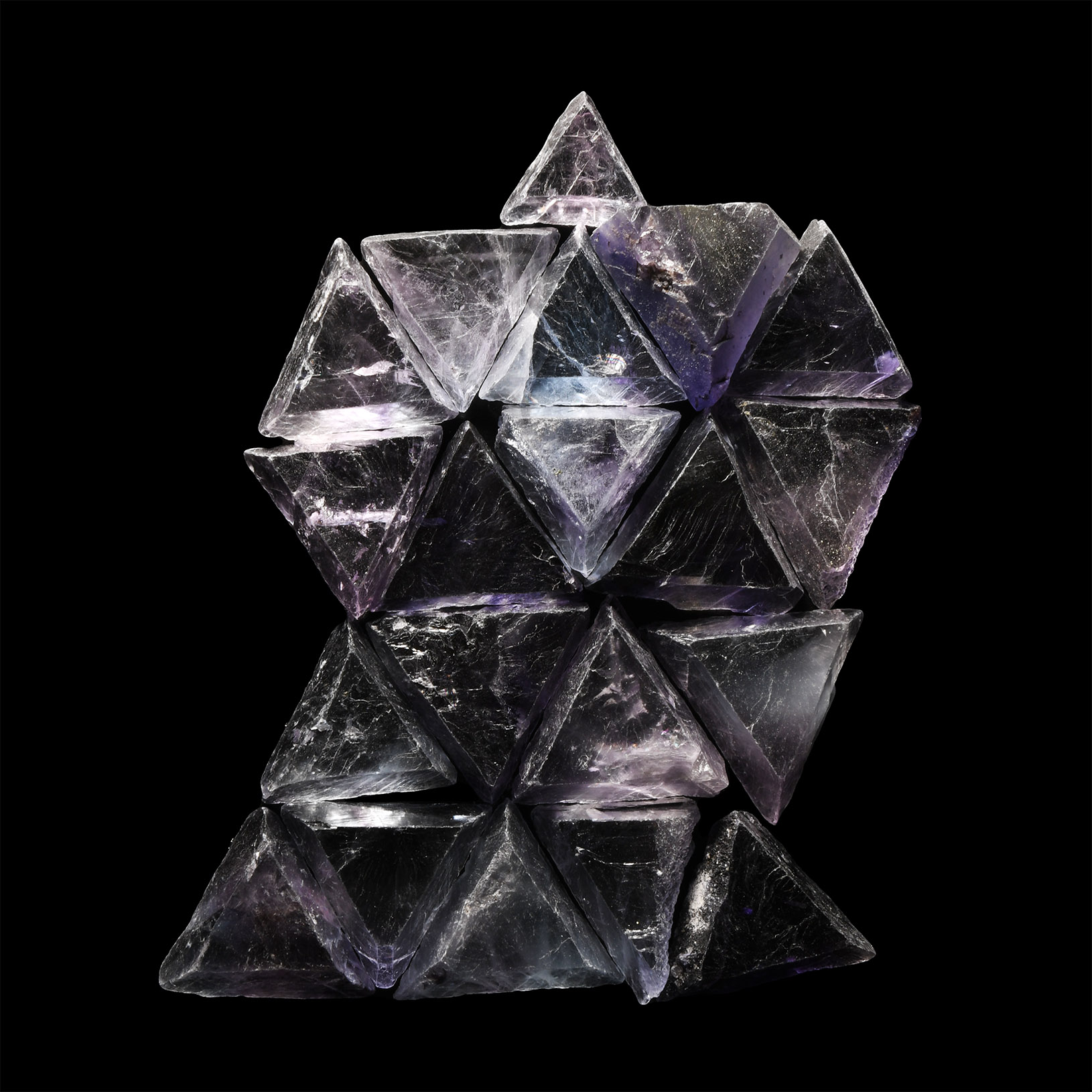 Natural History - Purple Triangular Fluorite Mineral Specimen Group [20]