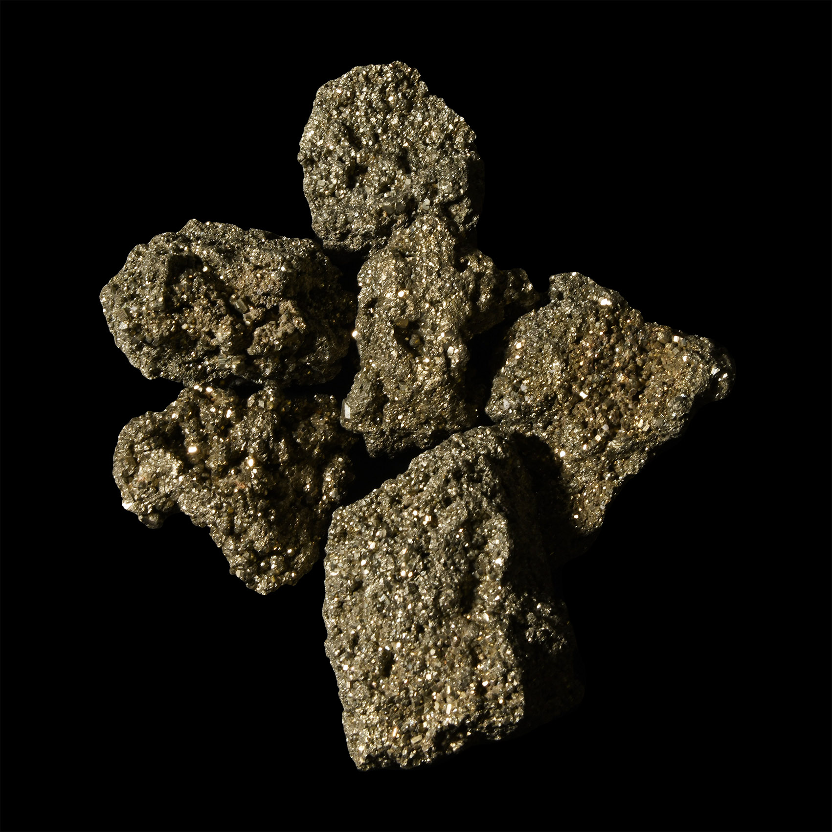 Natural History - Boxed Pyrite 'Fool's Gold' Crystal Display Group [6]