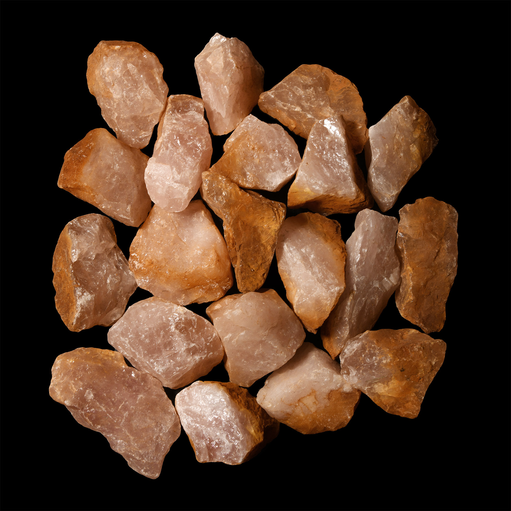 Natural History - Medium 'Rusty' Rose Quartz Mineral Specimen Group [20]
