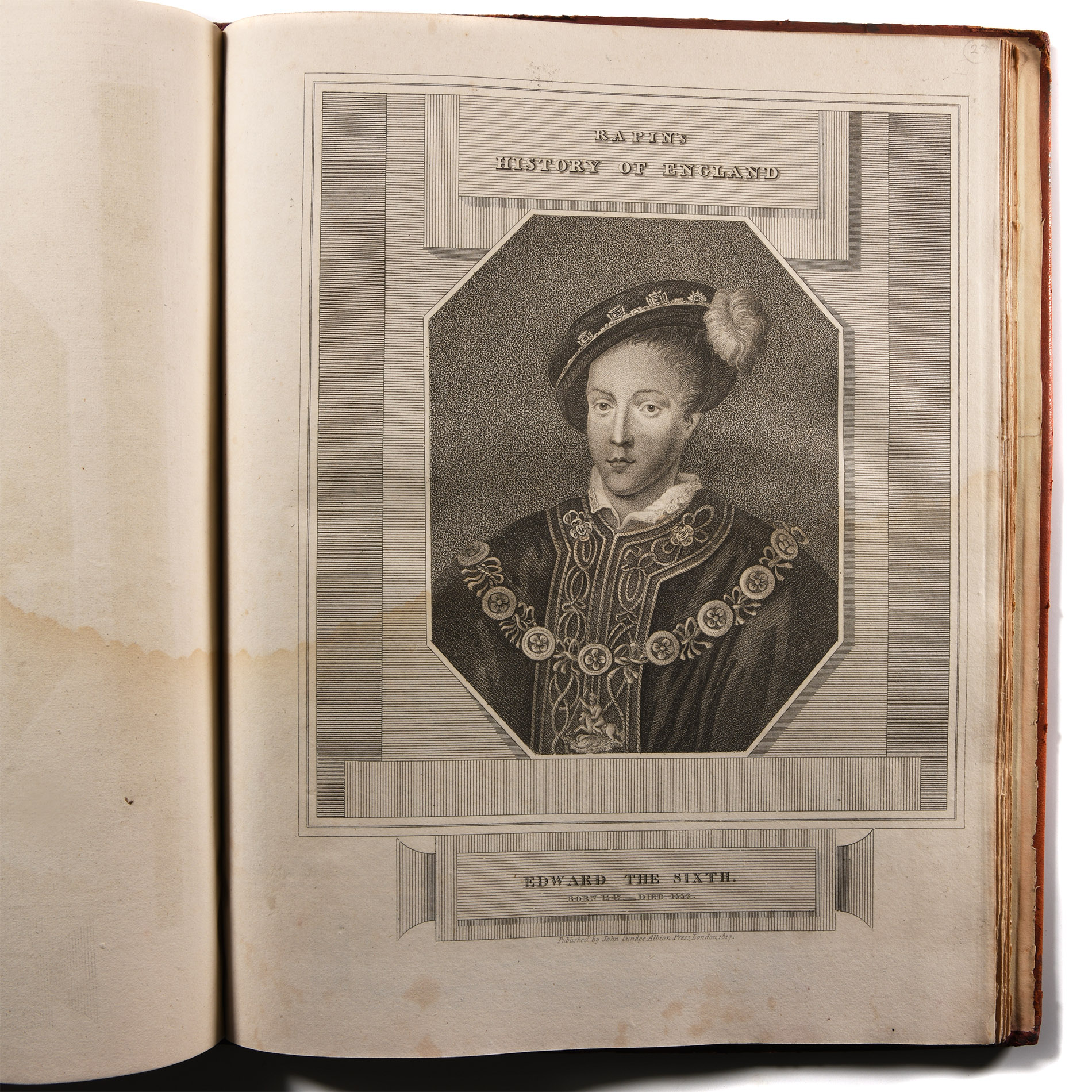 General Books - Rapin's History of England Plate Atlas in Royal Binding