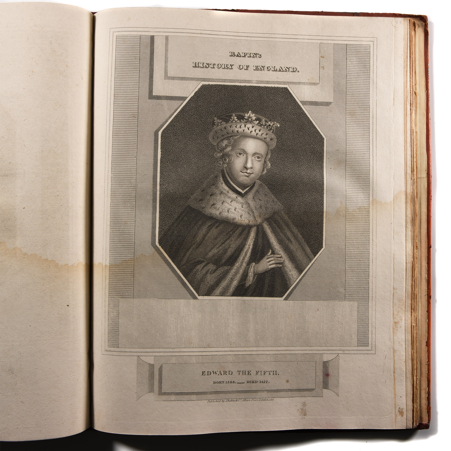 General Books - Rapin's History of England Plate Atlas in Royal Binding