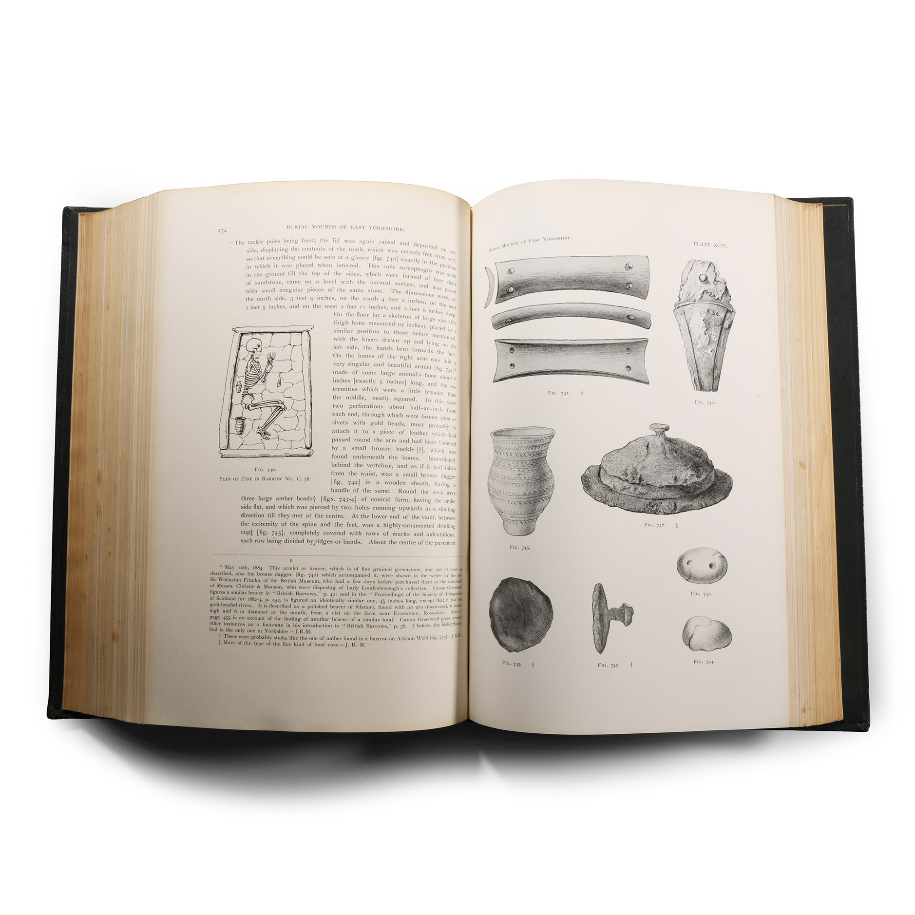 Archaeological Books - Mortimer - Forty Years' Researches in British and Saxon Burial Mounds of East Yorkshire
