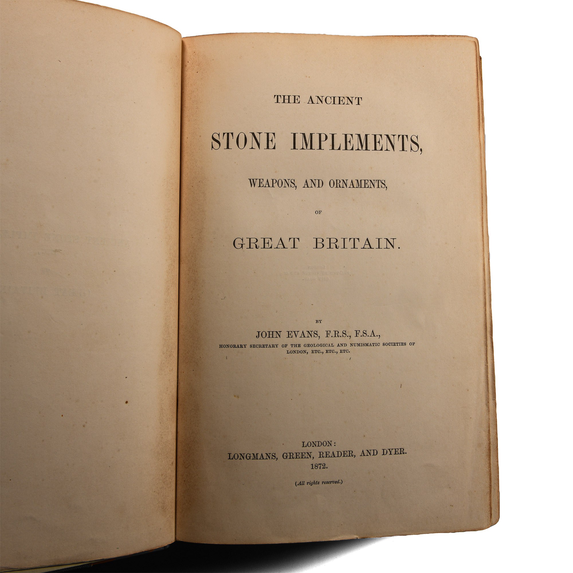 Archaeological Books - Evans - The Ancient Stone Implements, Weapons, and Ornaments, of Great Britain