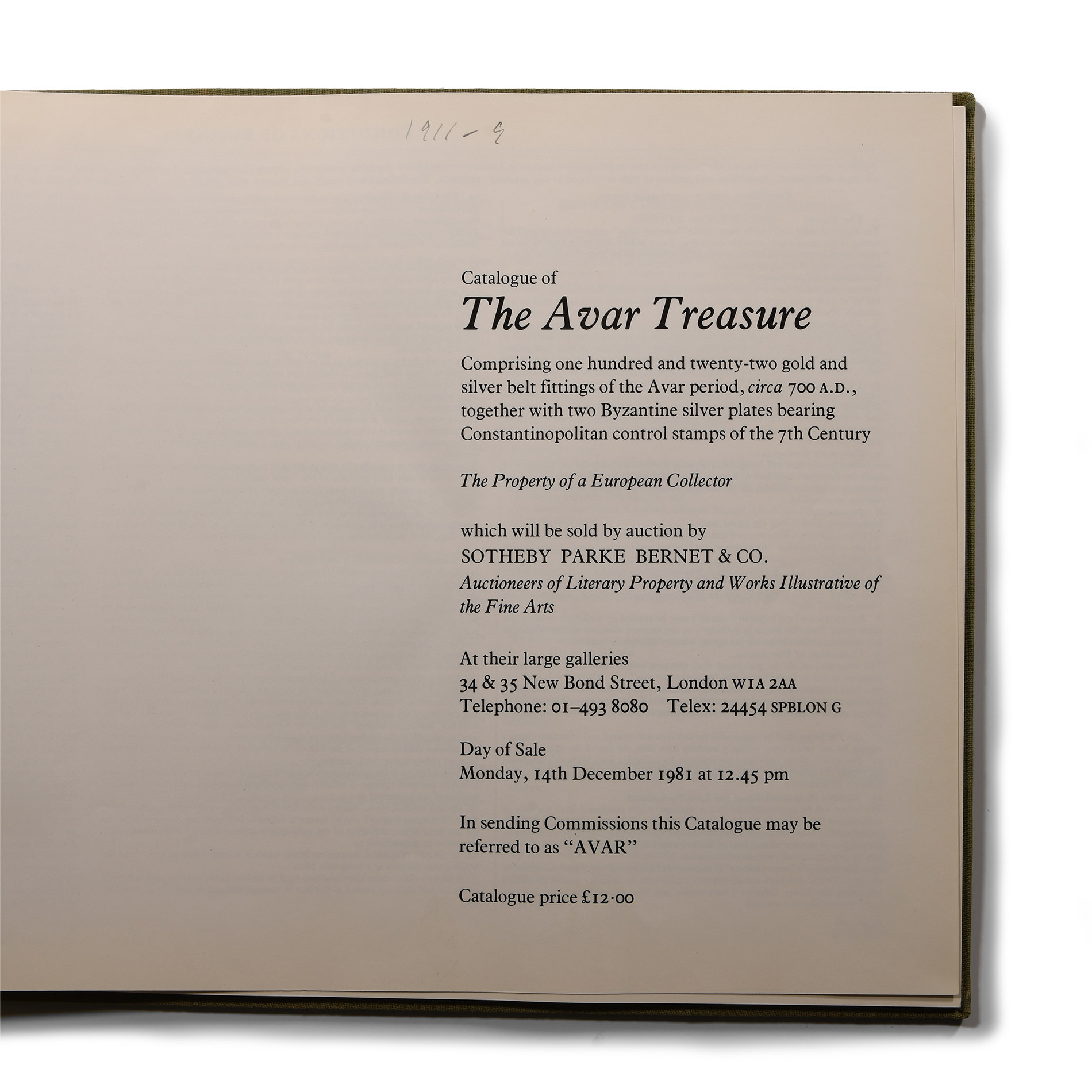 Archaeological Books - Sotheby's - The Avar Treasure