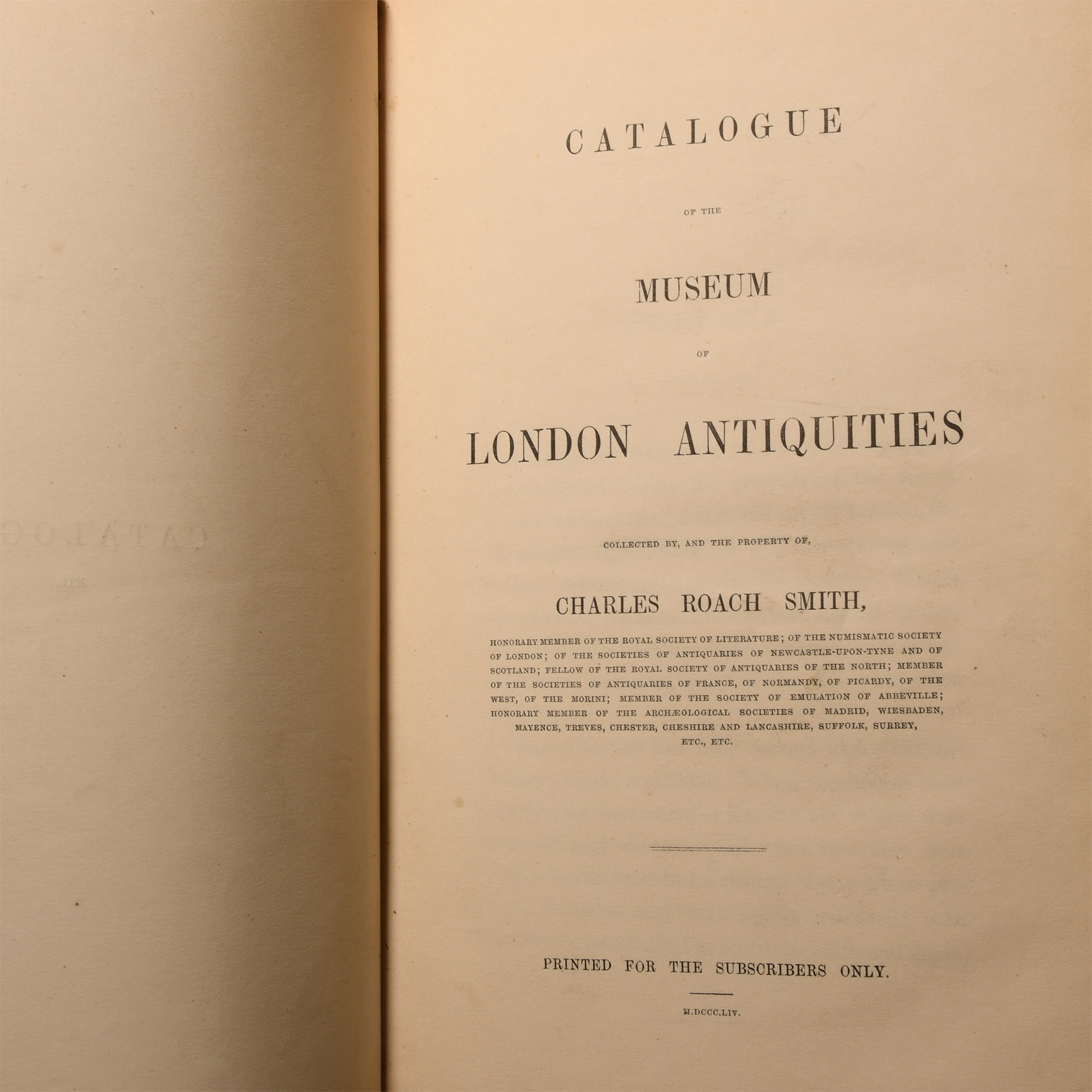 Archaeological Books - Roach Smith - Catalogue of the Museum of London Antiquities