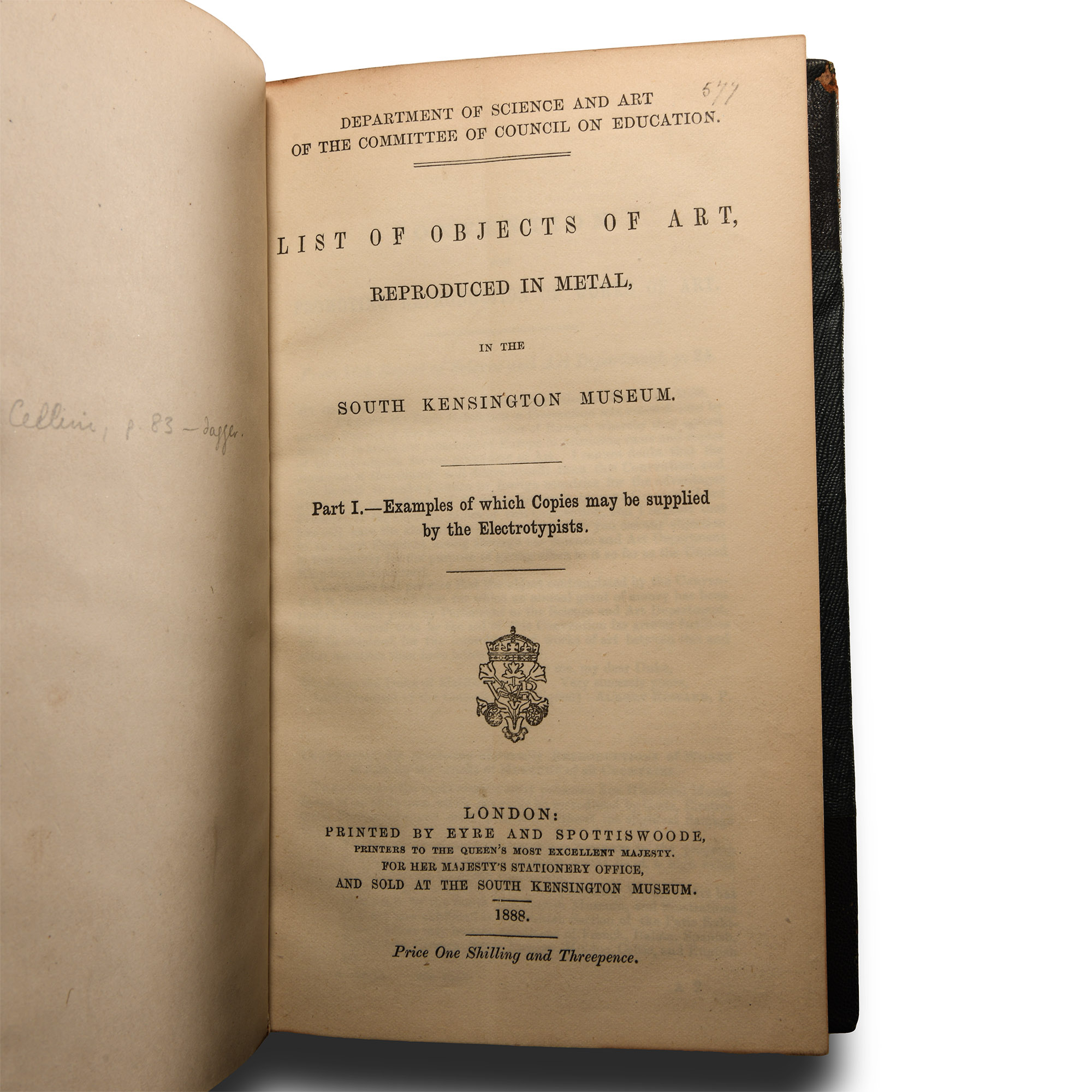 Archaeological Books - List of Objects of Art Reproduced in Metal in the South Kensington Museum  - Part I - Examples of Which Copies May Be Supplied by the Electrotypists