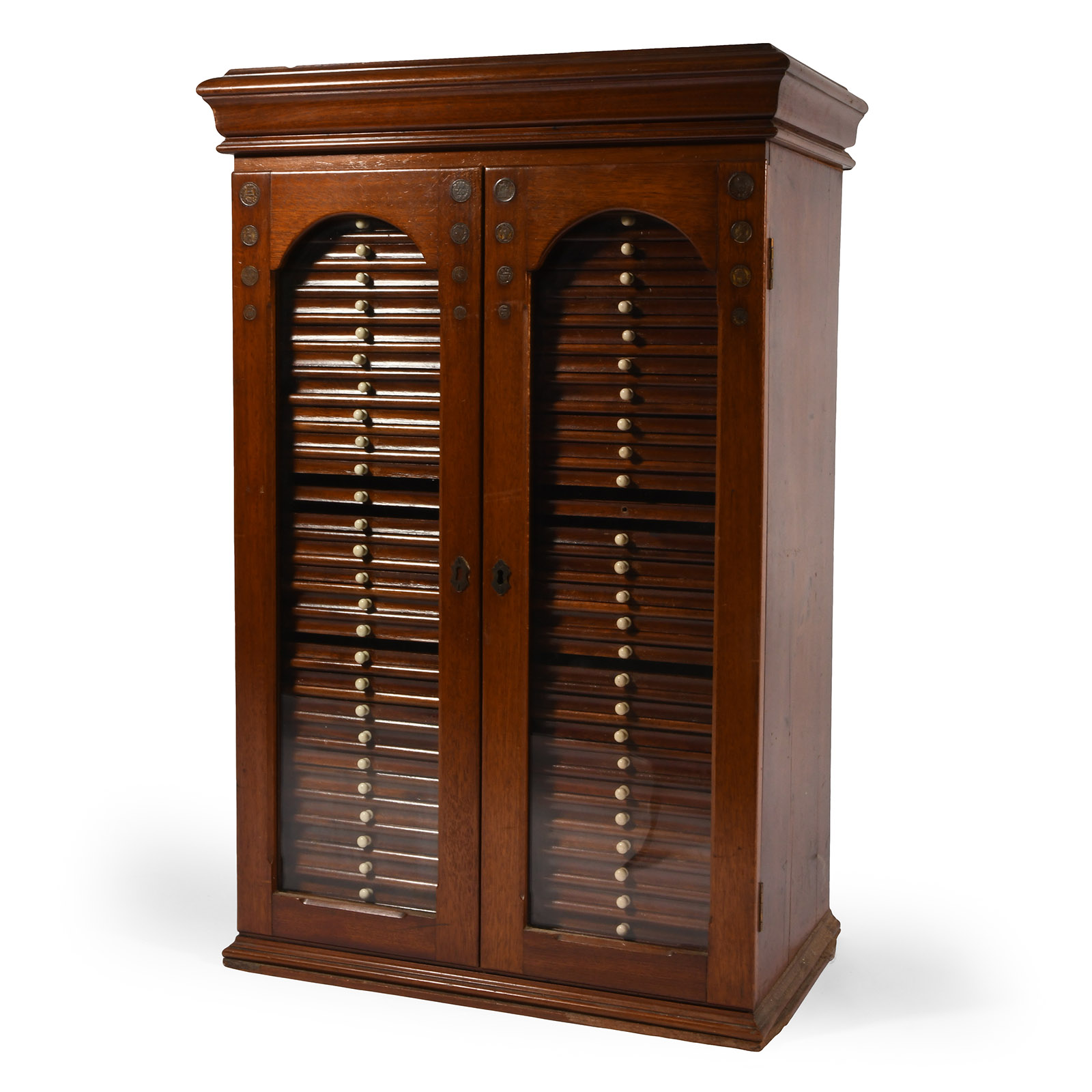 Mahogany Coin Collector's Cabinet