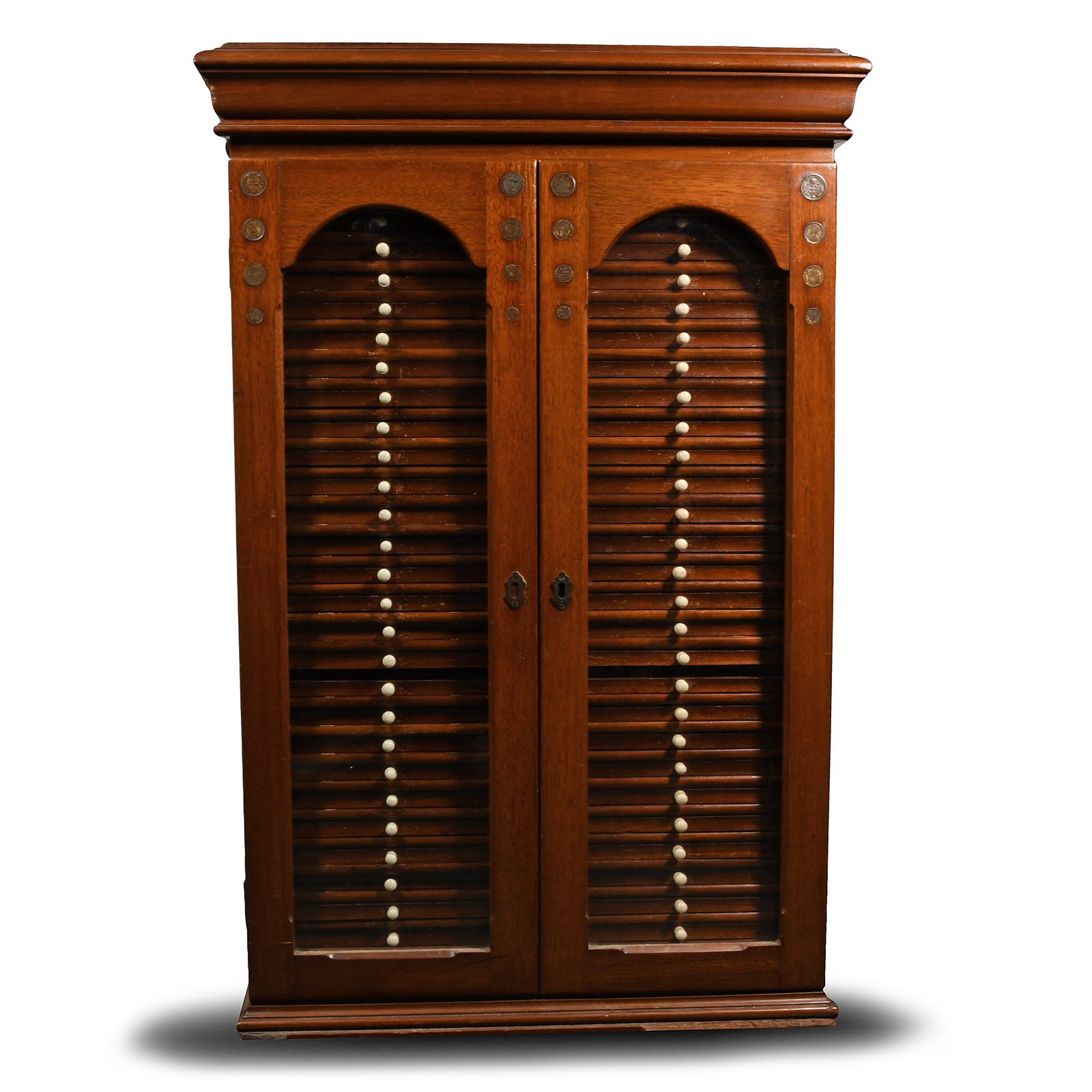 Mahogany Coin Collector's Cabinet
