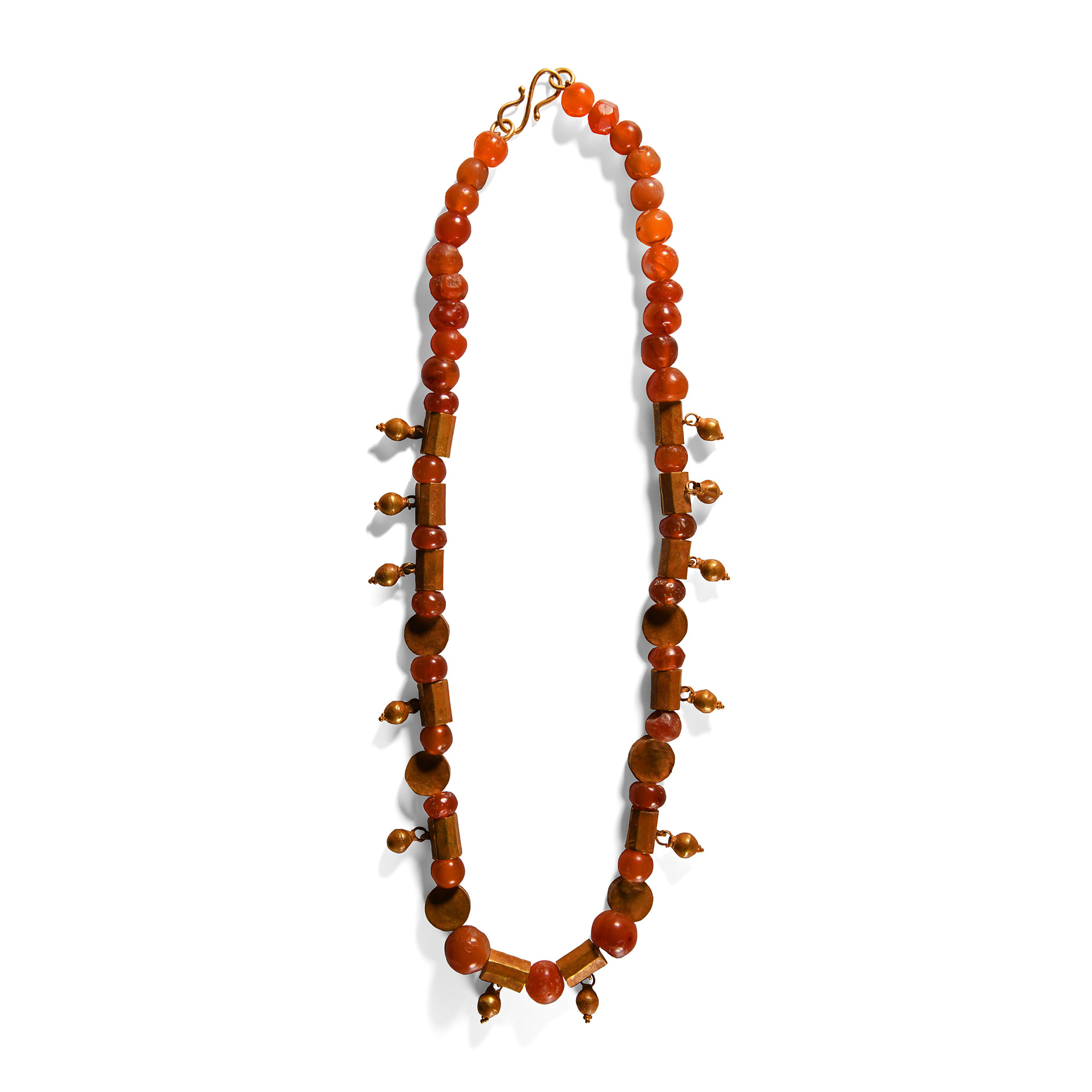 Parthian Carnelian and Gold Bead Necklace