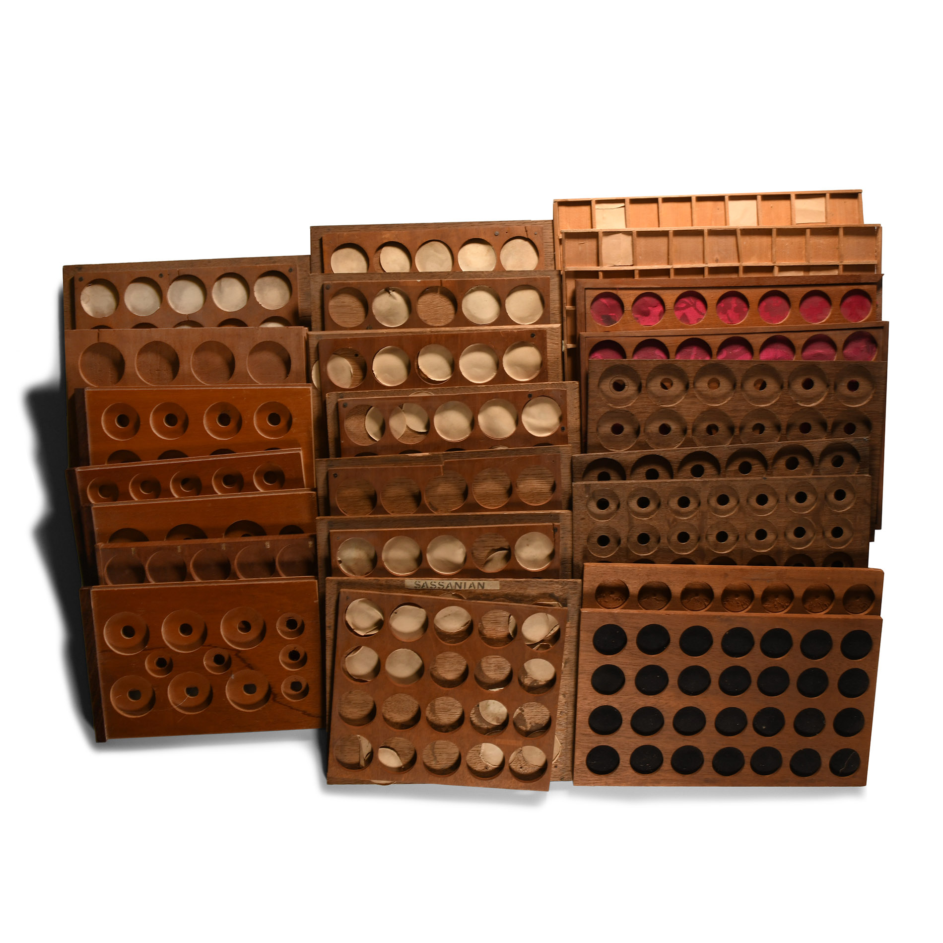 Mixed Wooden Coin Cabinet Tray Group