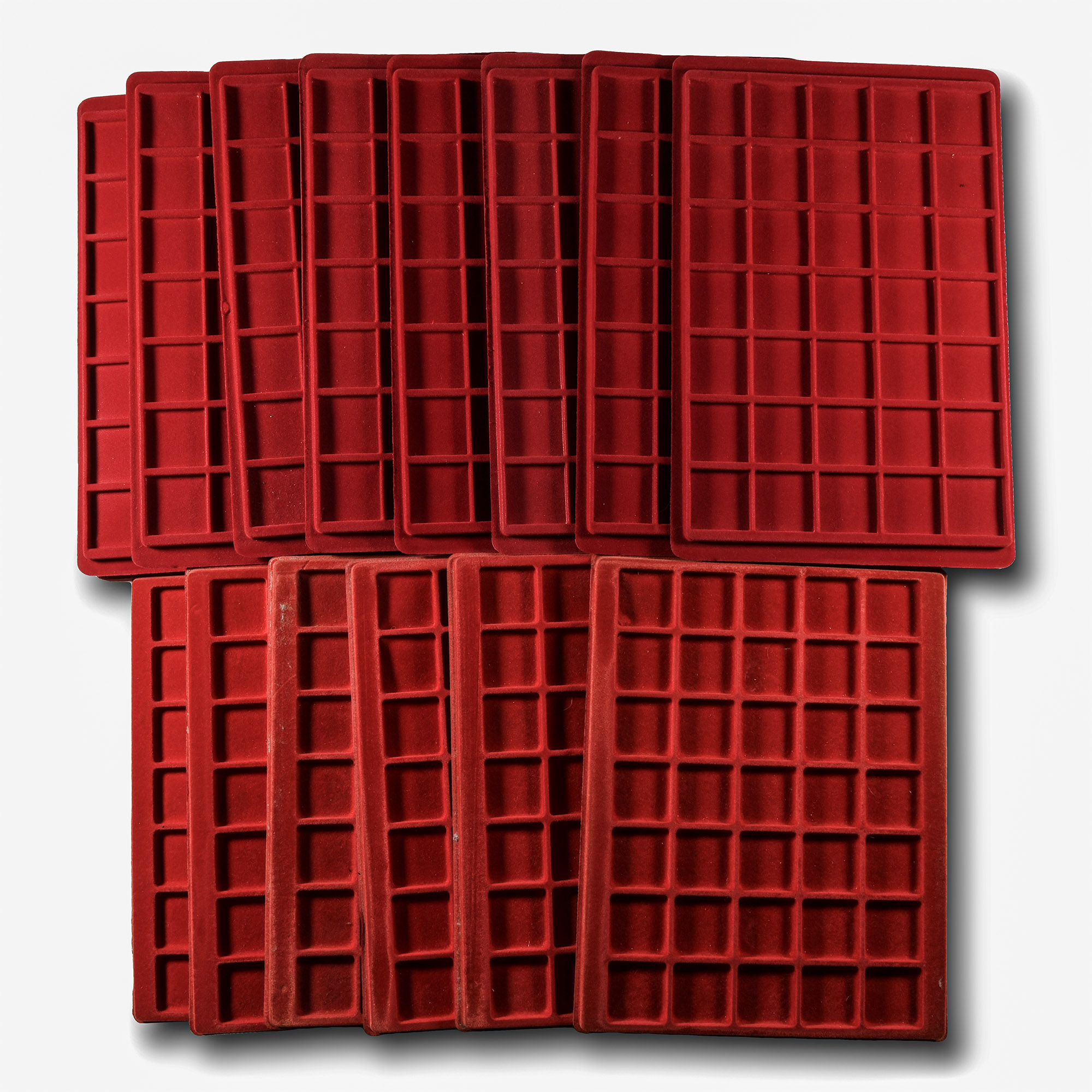 Red Velvet Coin Tray Group