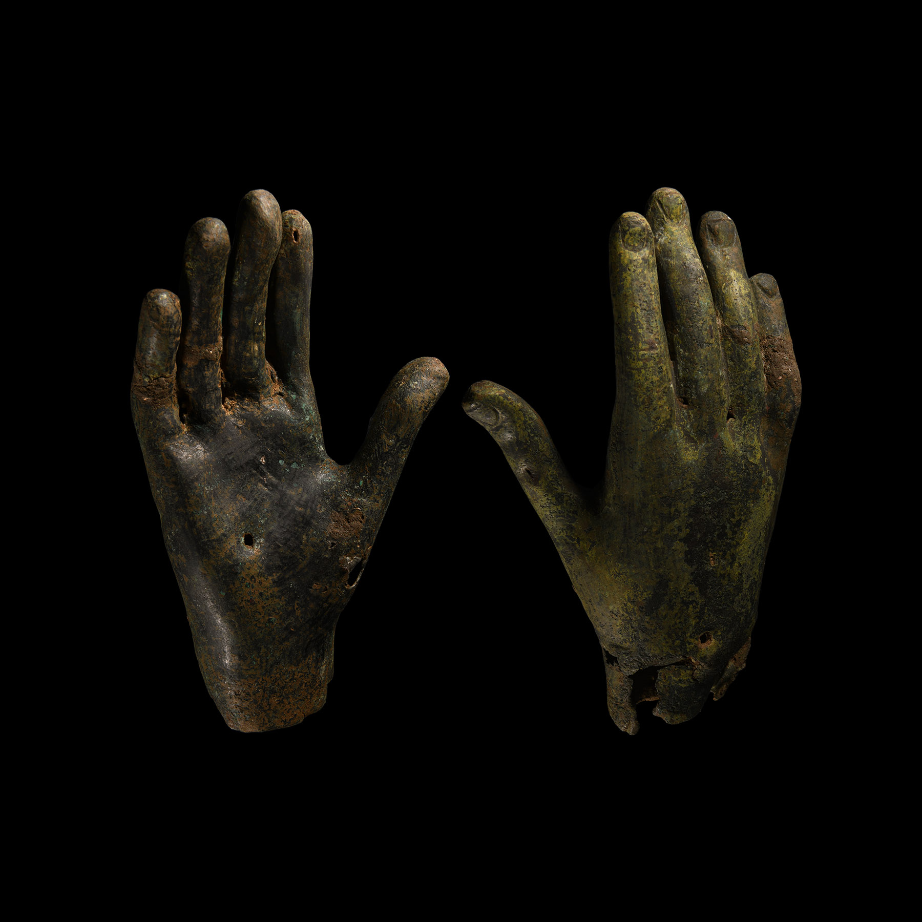 Roman Bronze Hand-Shaped Military Standard Finial
