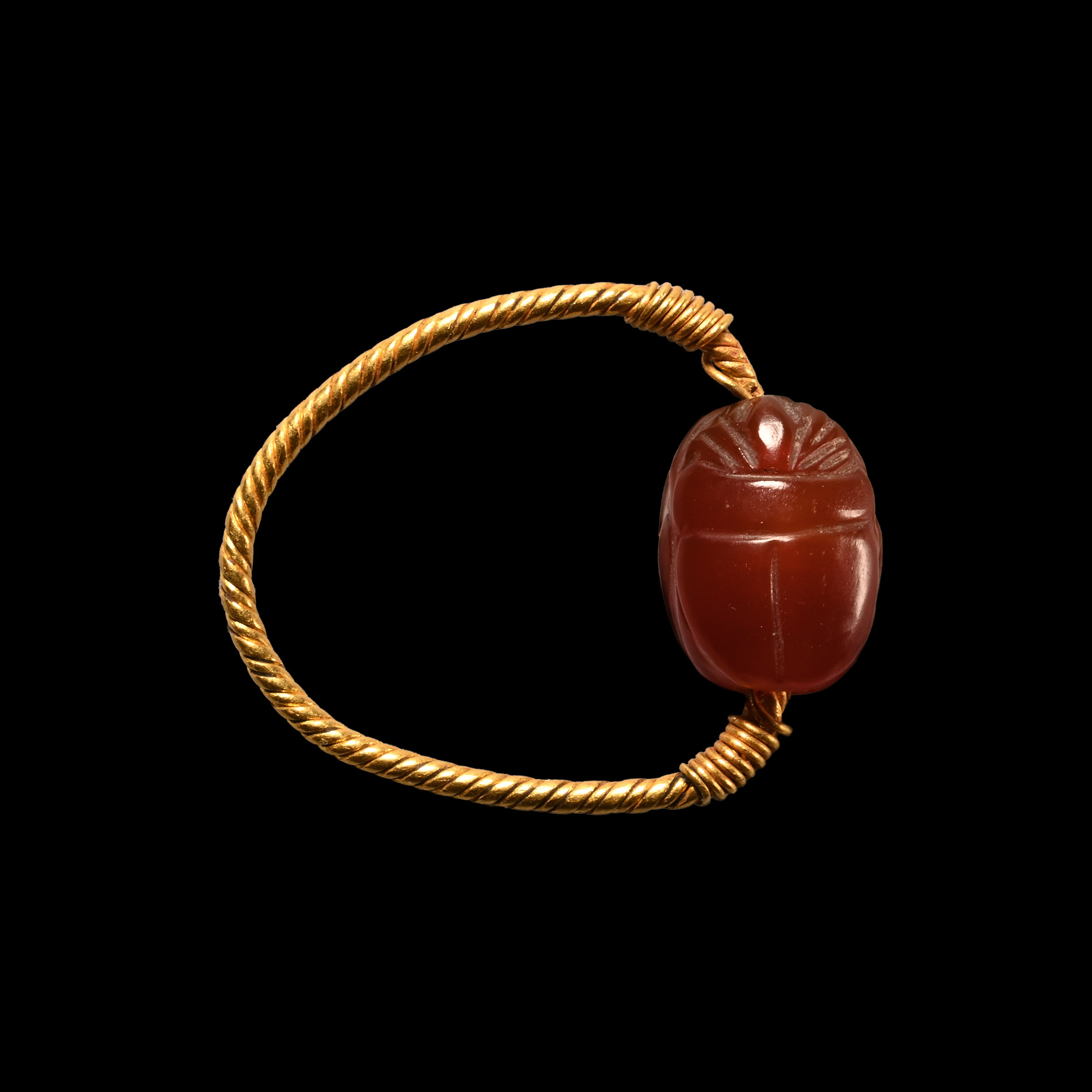 Etruscan Carnelian Scarab Gold Ring