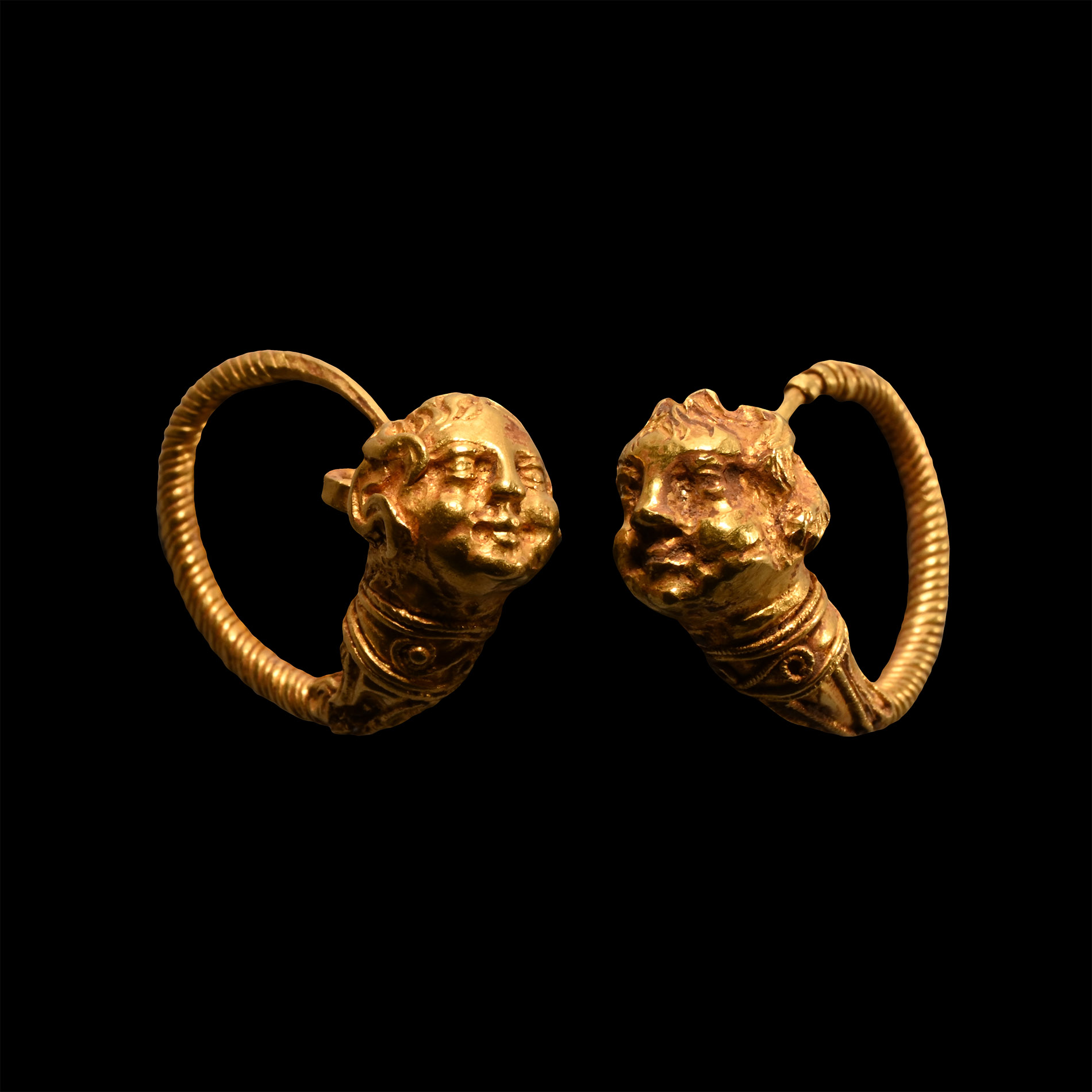 Hellenistic Gold Earrings with Eros