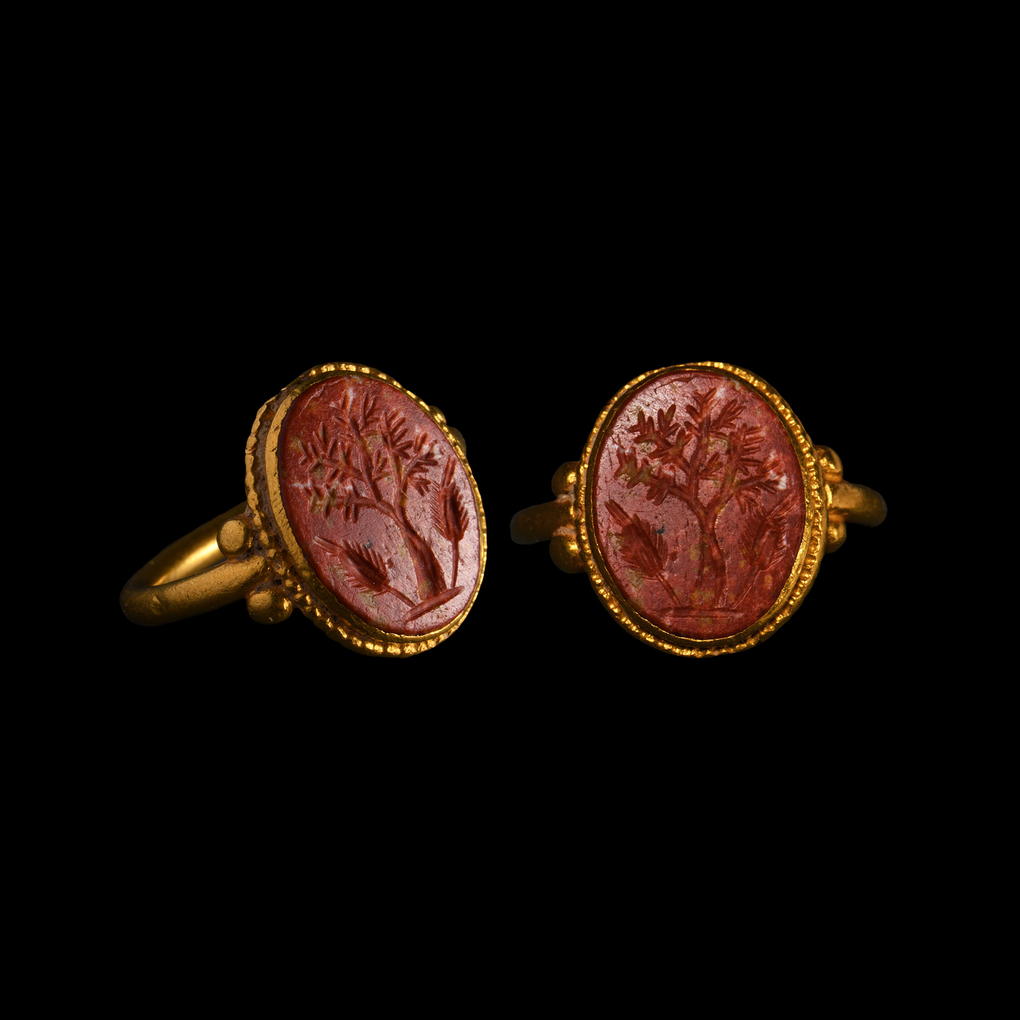 Byzantine Gold Ring with Red Gemstone
