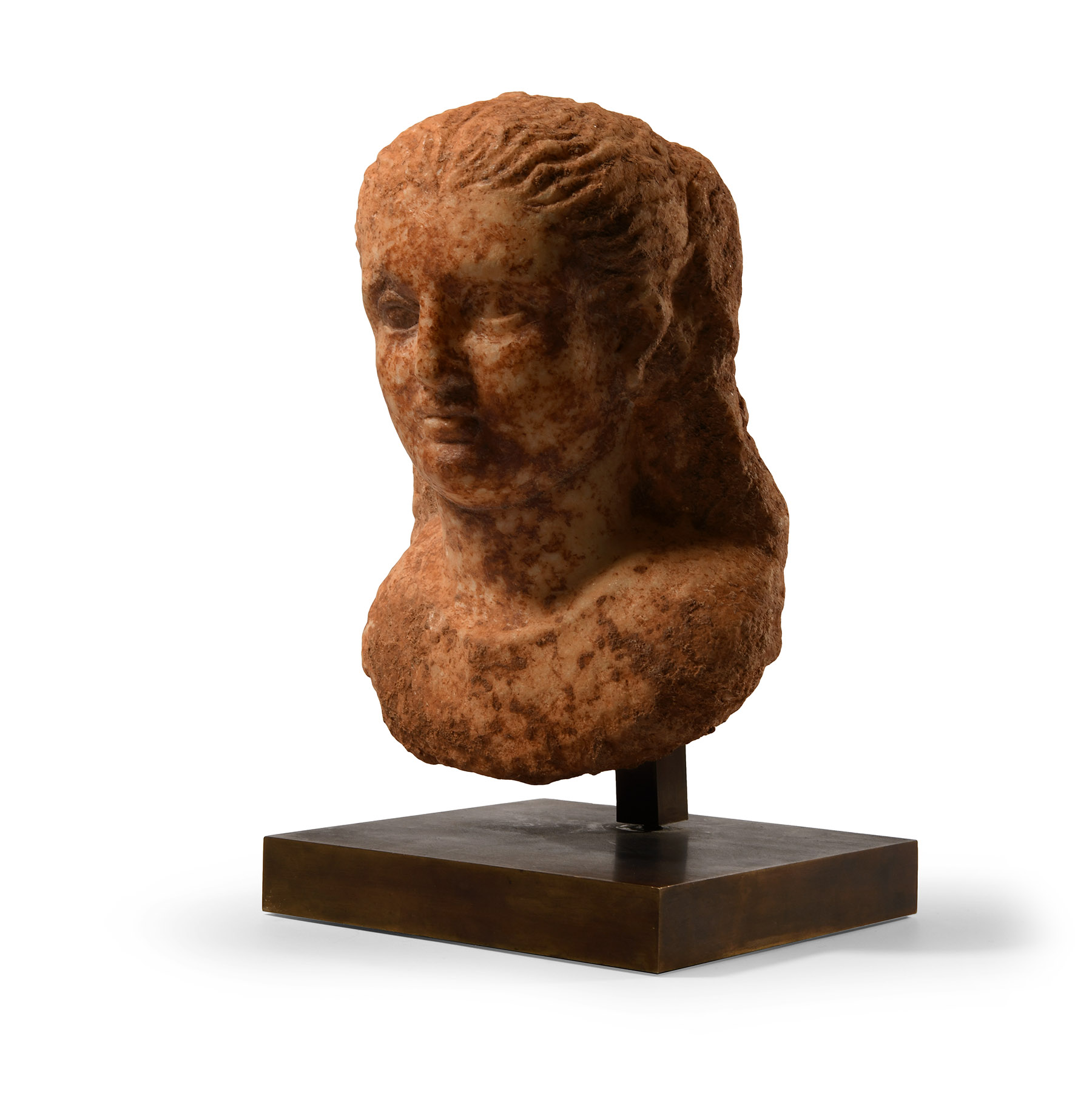 Roman Marble Head of a Young Man