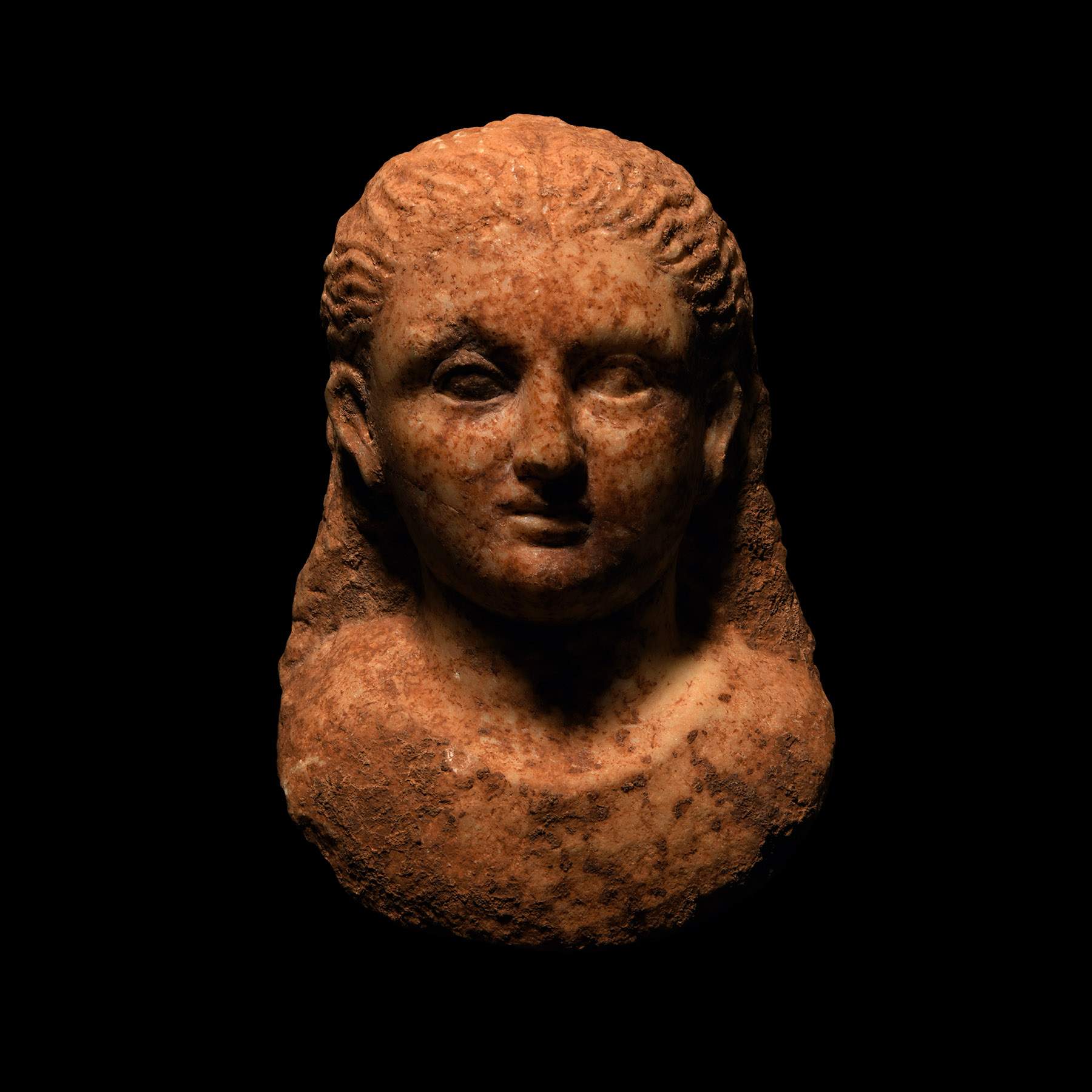 Roman Marble Head of a Young Man