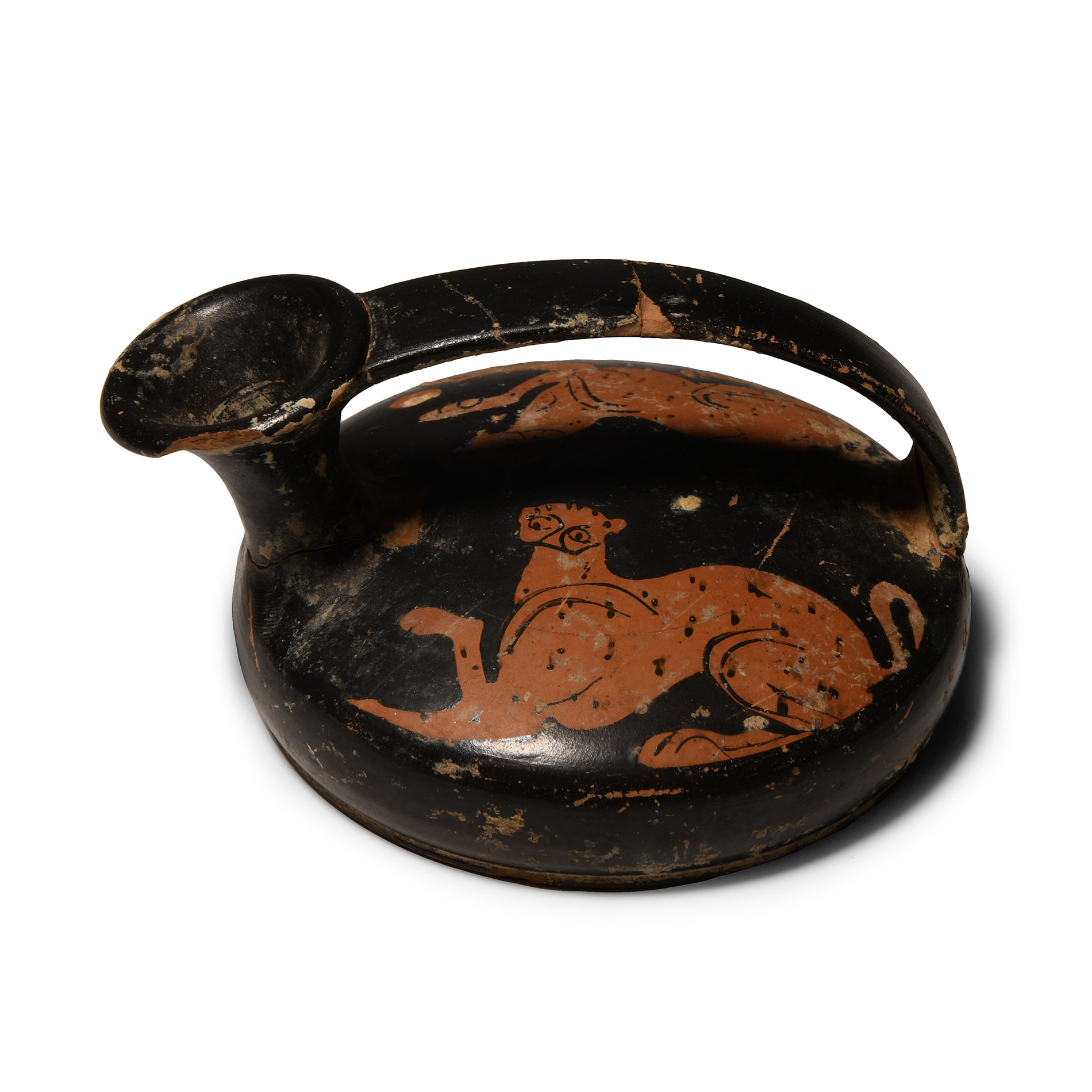Apulian Red-Figure Askos with Panthers