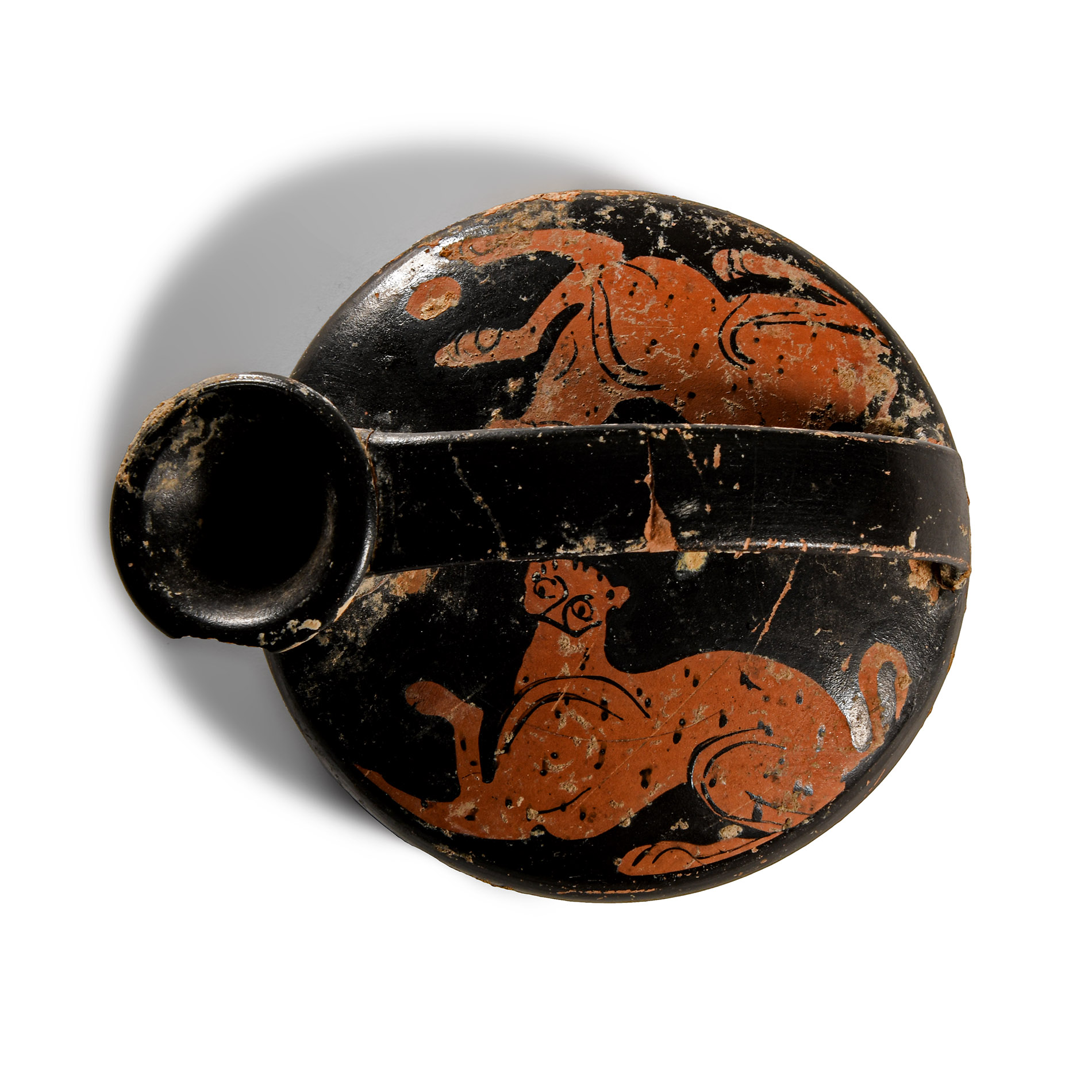 Apulian Red-Figure Askos with Panthers