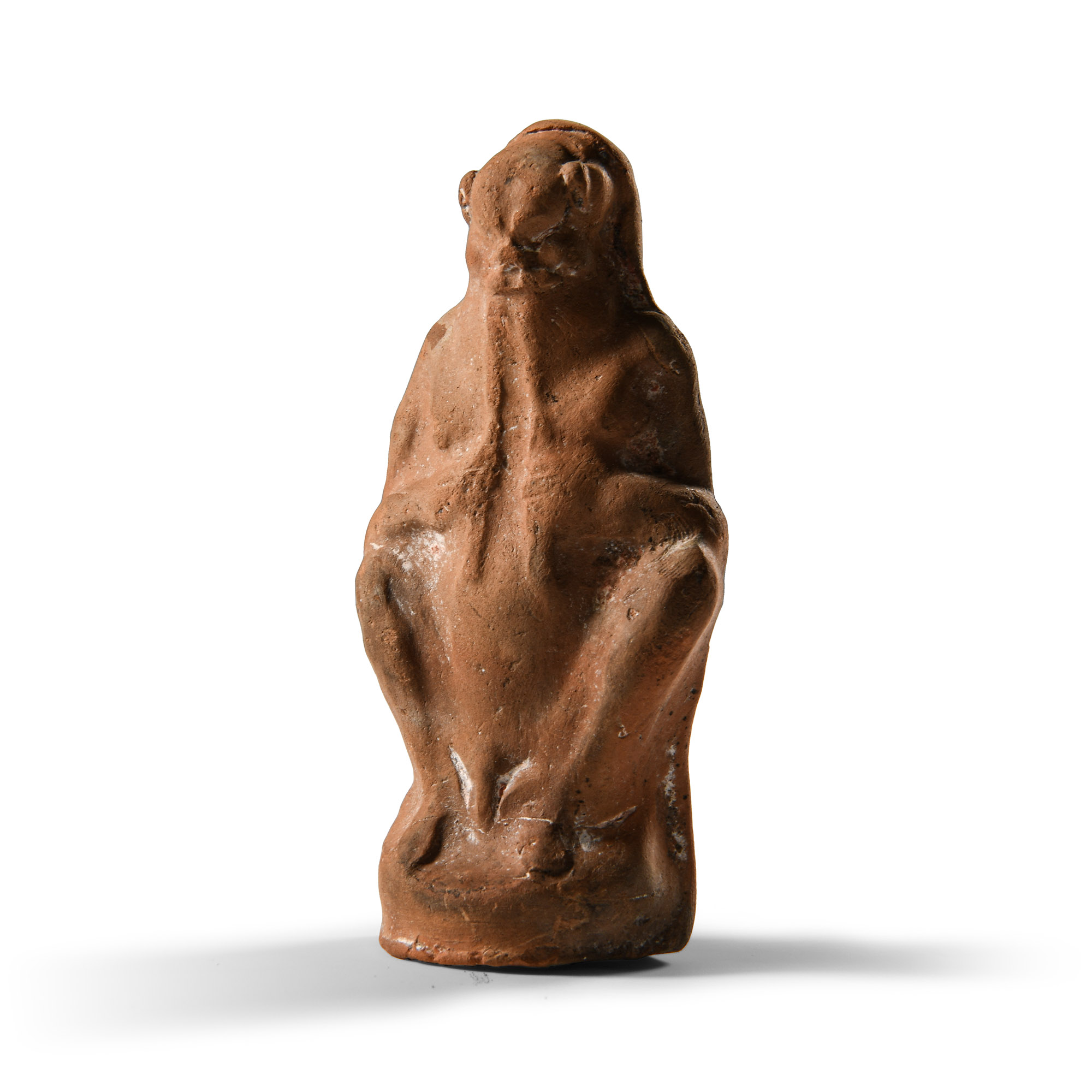 Boeotian Terracotta Figure of Satyr Playing an Aulos