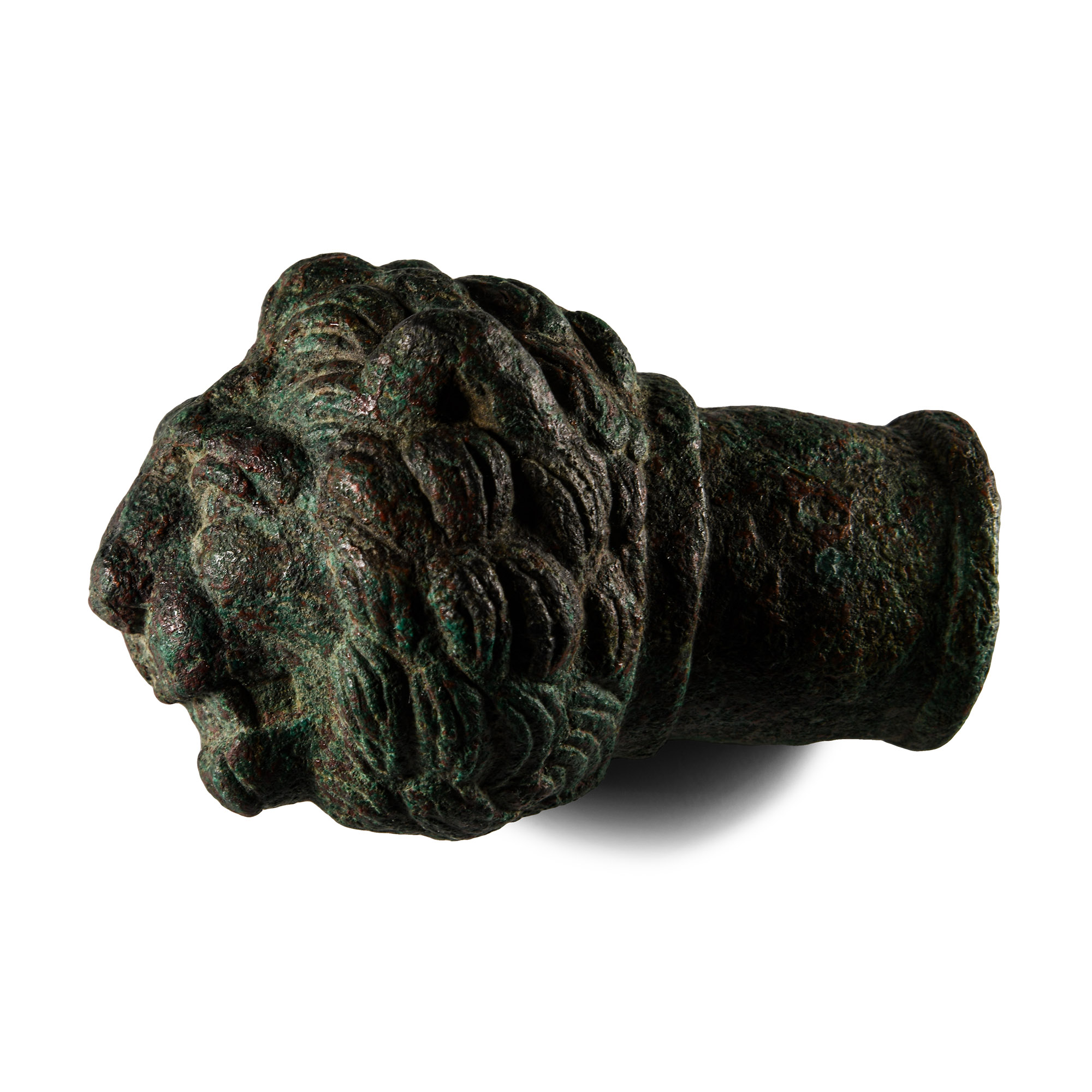 Roman Bronze Lion Head Finial