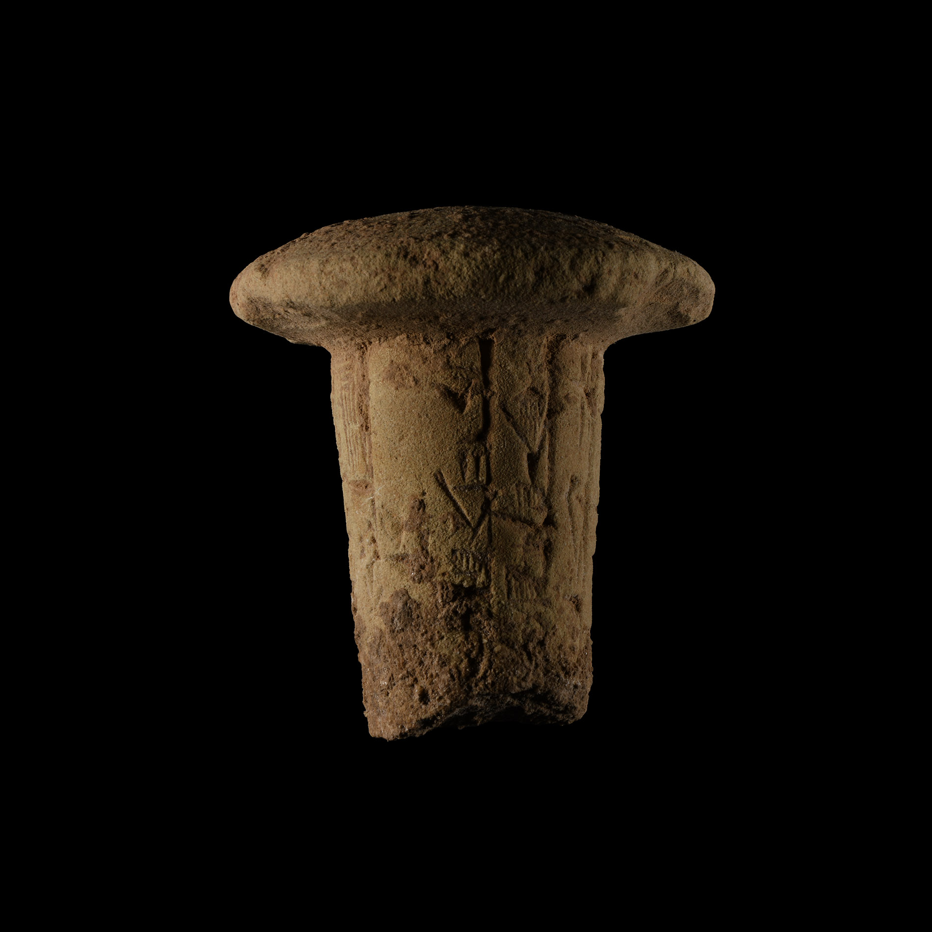 Mesopotamian Terracotta Foundation Nail for Ningirsu, the Strong Hero of Enlil his King, Gudea
