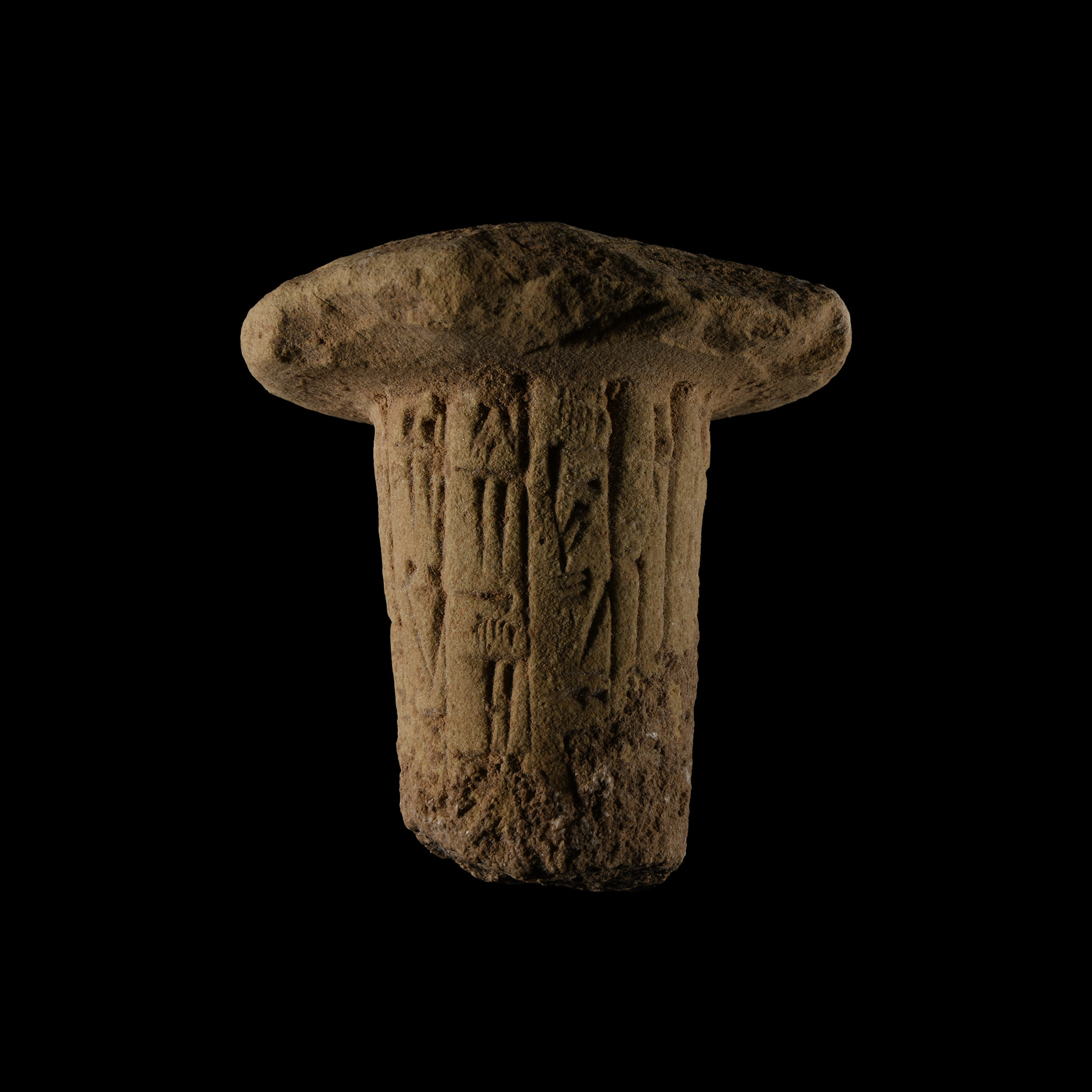 Mesopotamian Terracotta Foundation Nail for Ningirsu, the Strong Hero of Enlil his King, Gudea