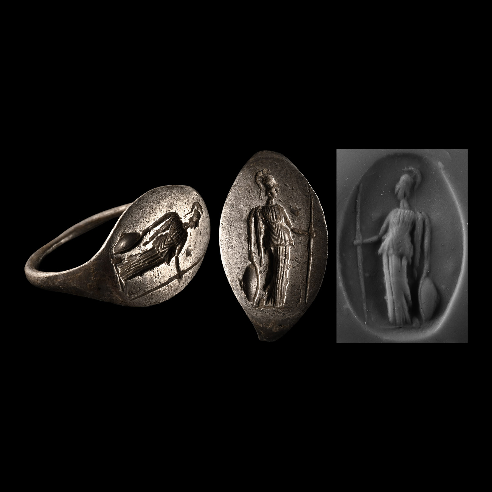 Roman Silver Ring with Minerva