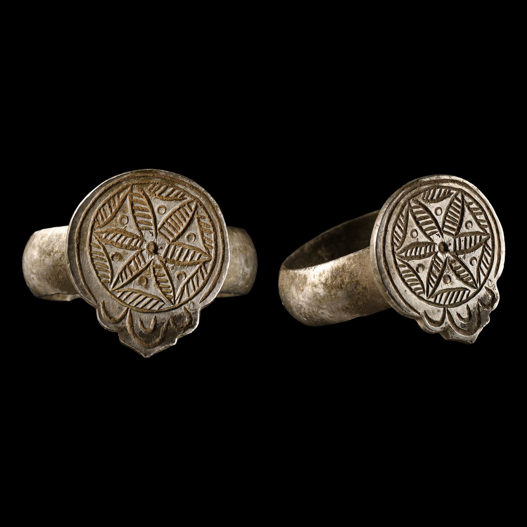Medieval Period Silver Ring with Star