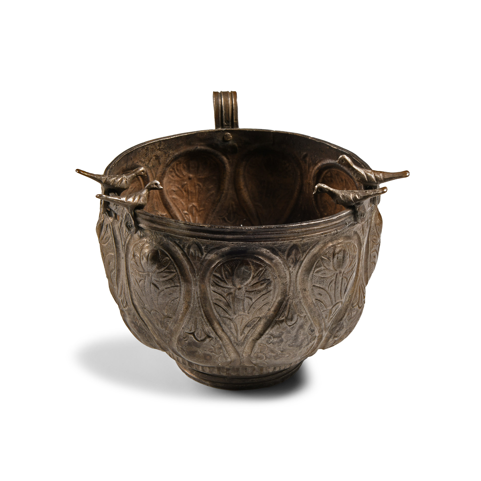 Medieval Period Silver Cup with Birds