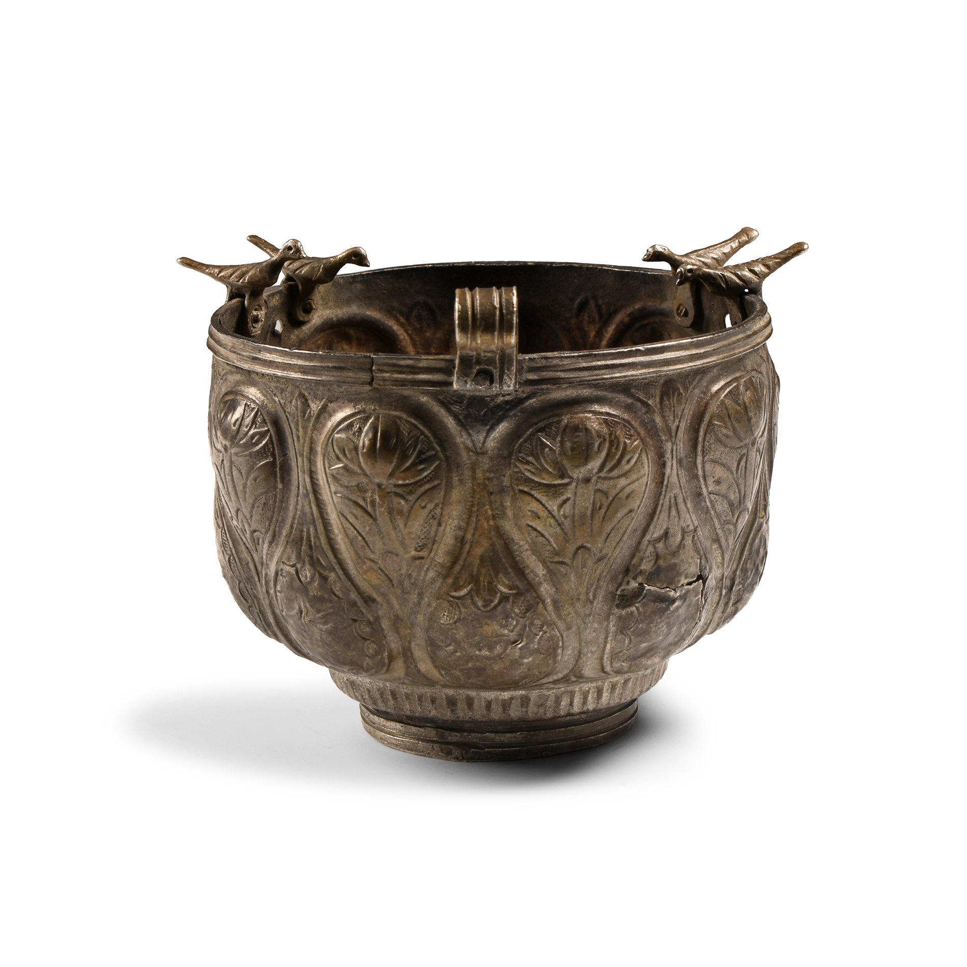 Medieval Period Silver Cup with Birds