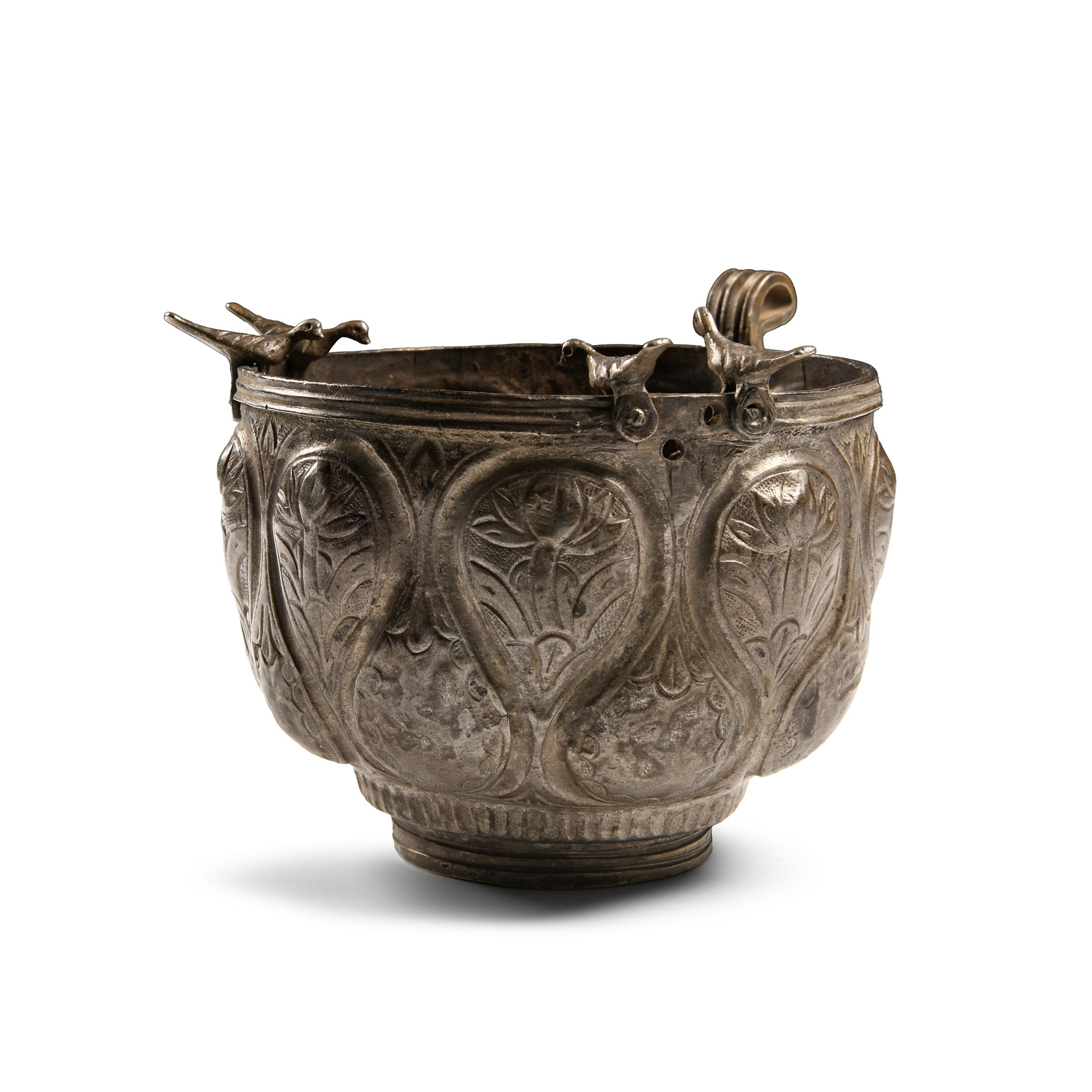 Medieval Period Silver Cup with Birds