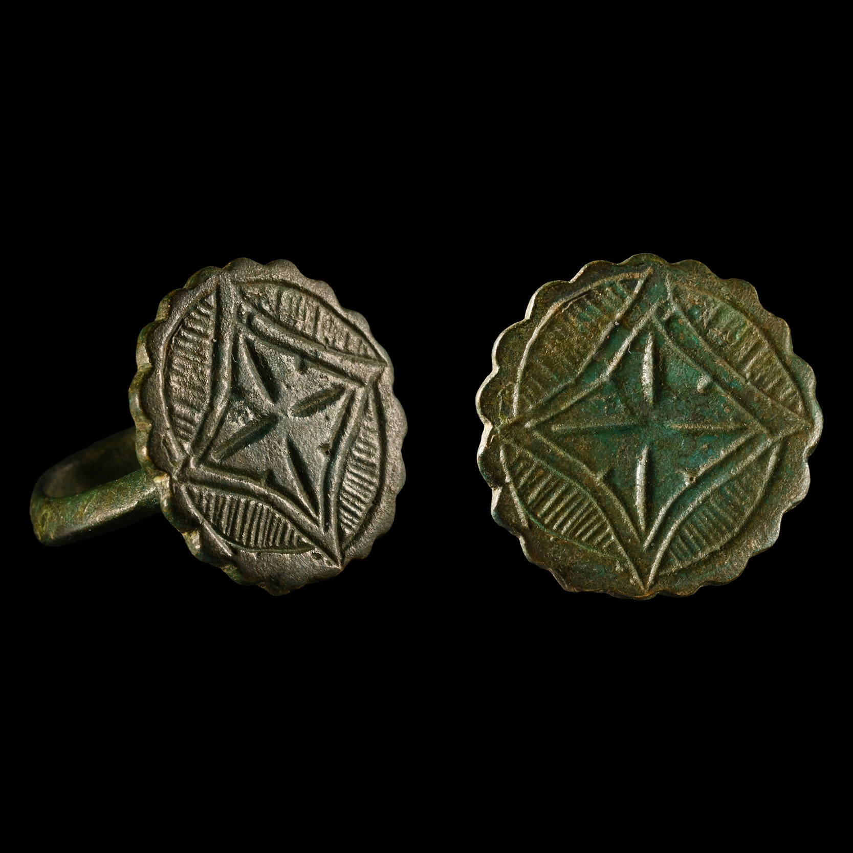Medieval Bronze Ring with Star Motif