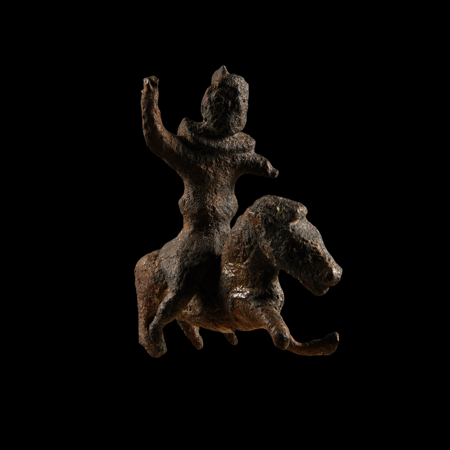 Romano-British Bronze Horse and Celtic Warrior Rider Statuette