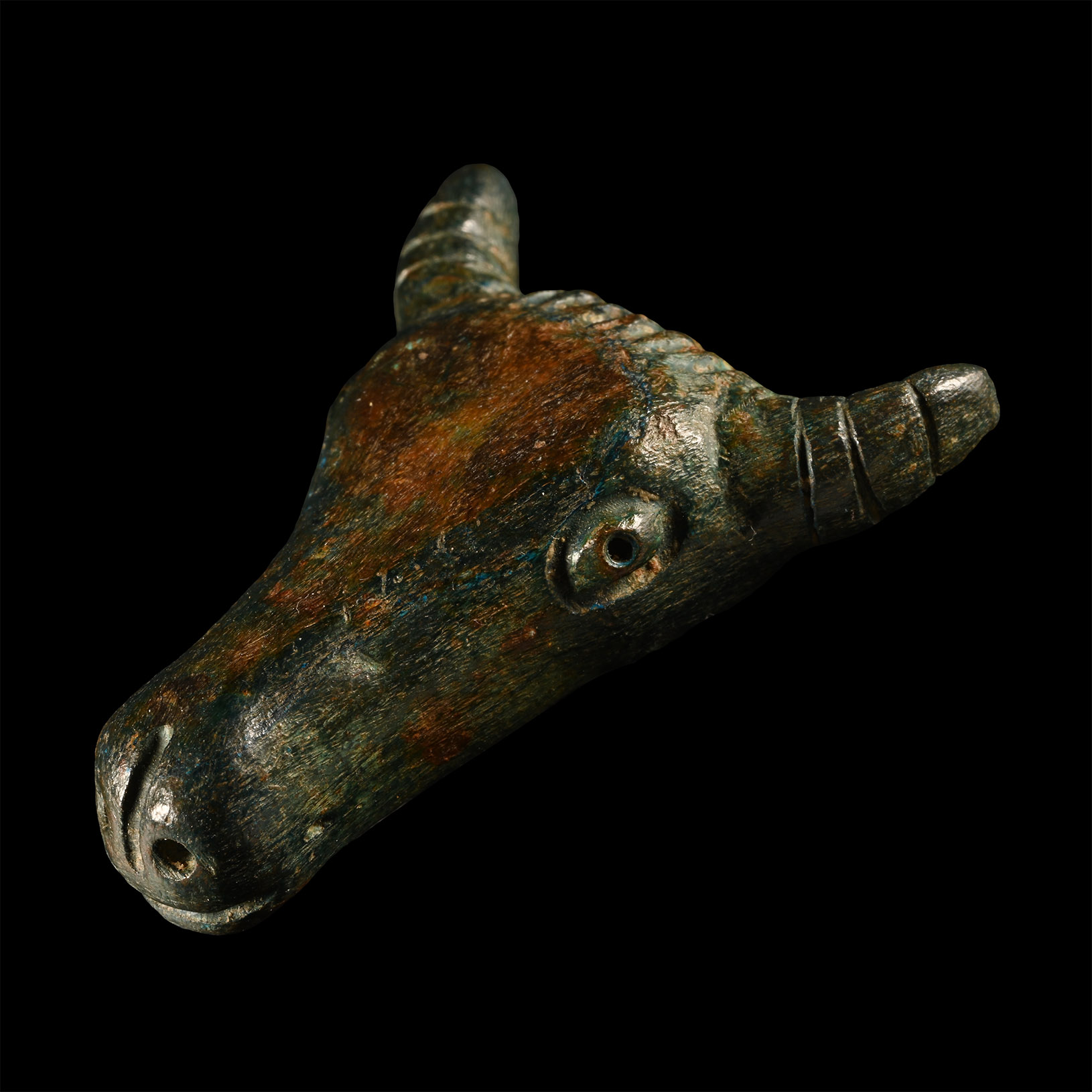 Iron Age Celtic Bronze Bull's Head Mount