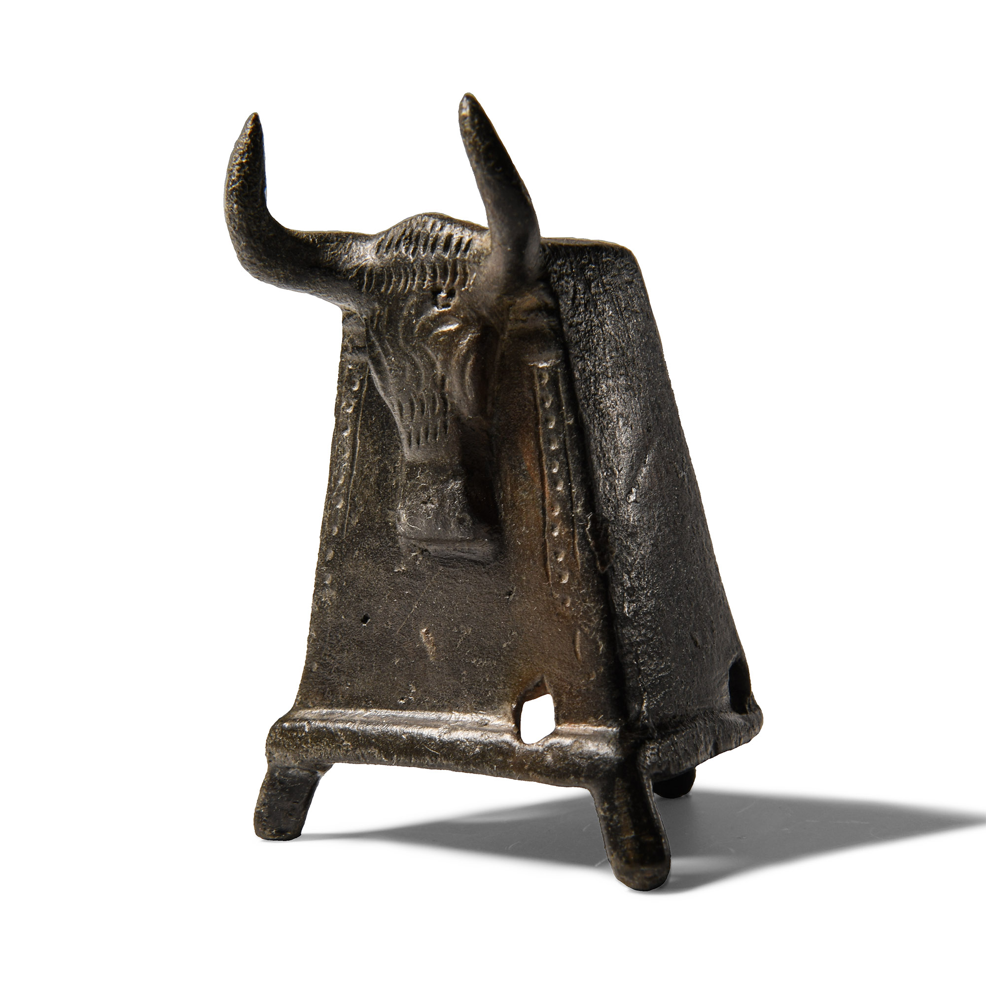 Iron Age Celtic Bronze Votive Altar with Bull's Head