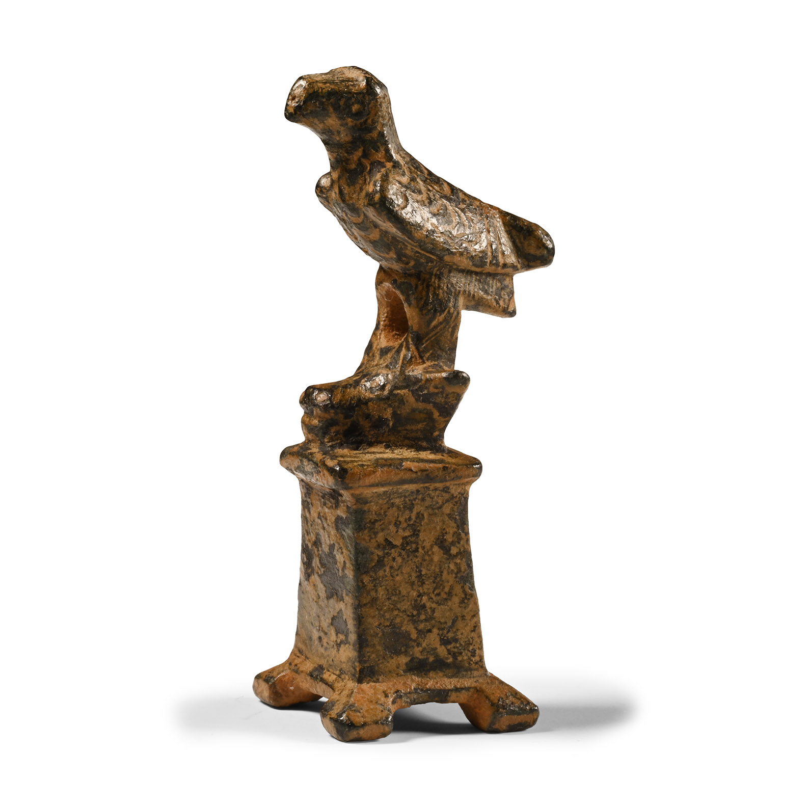 Roman Bronze Eagle on Bull's Head Statuette