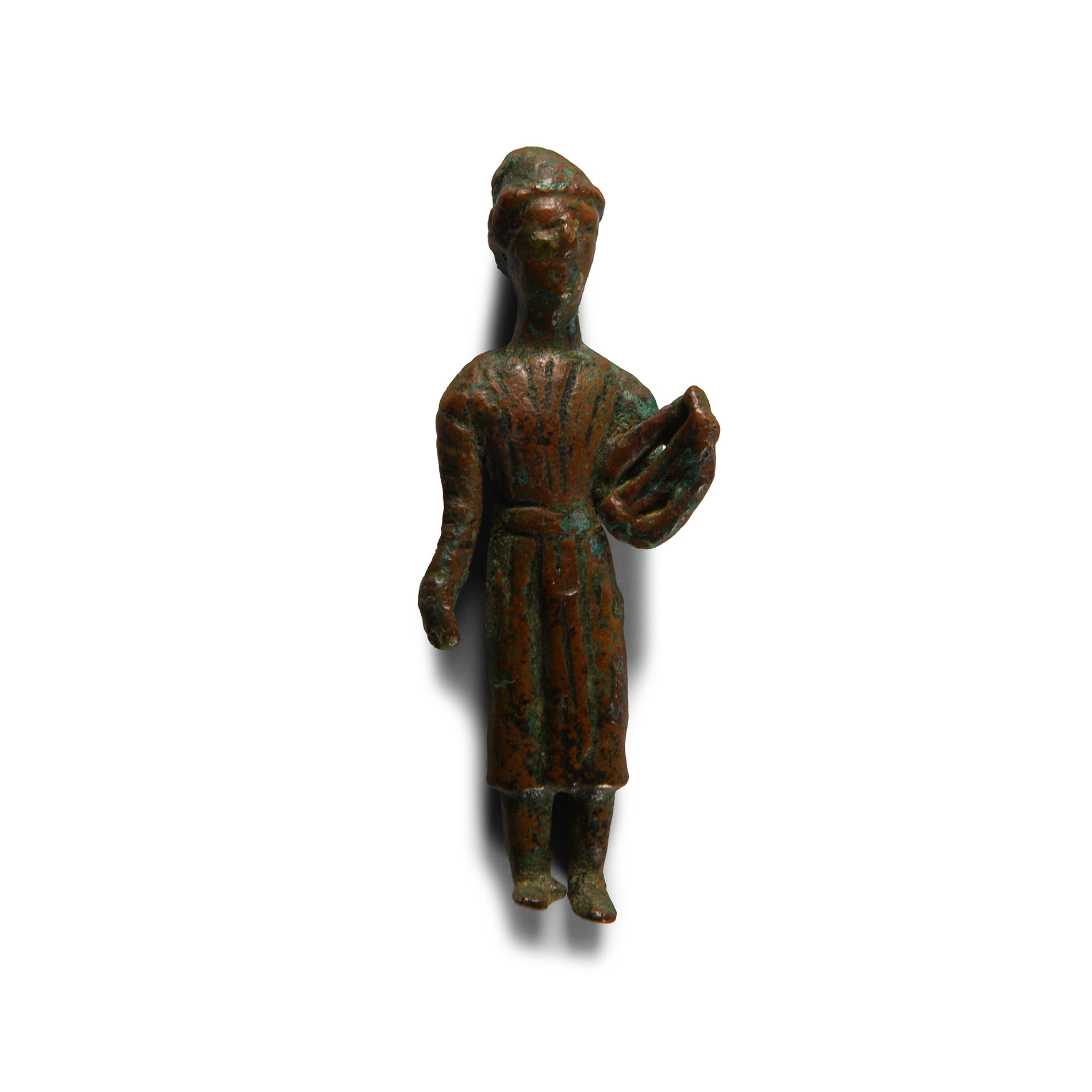 Gallo-Roman Bronze Statuette of a Lyre Player